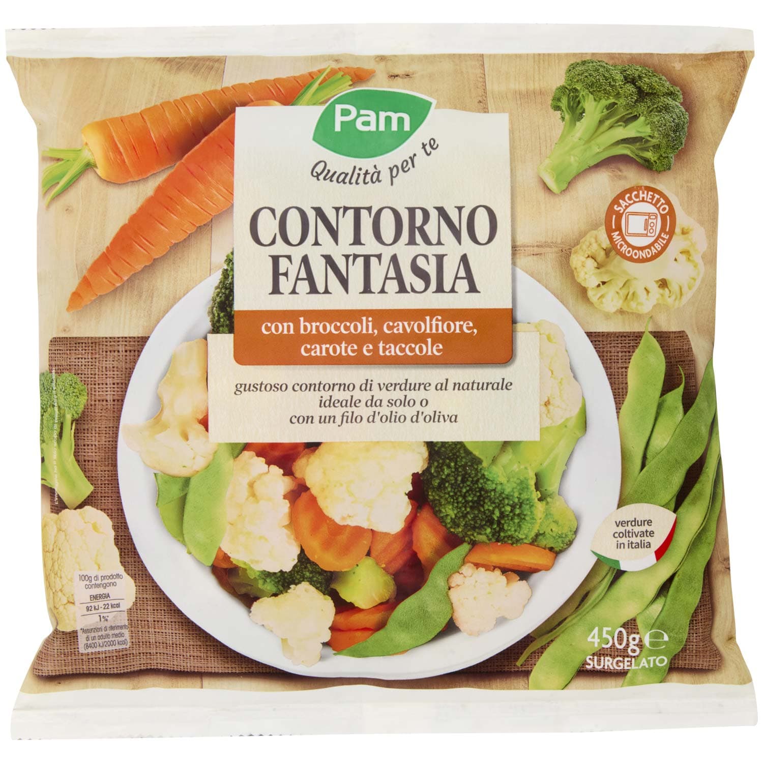 PAM Qualità per te Contorno Fantasia con broccoli, cavolfiore, carote e taccole Surgelato 450 g – immagine 3