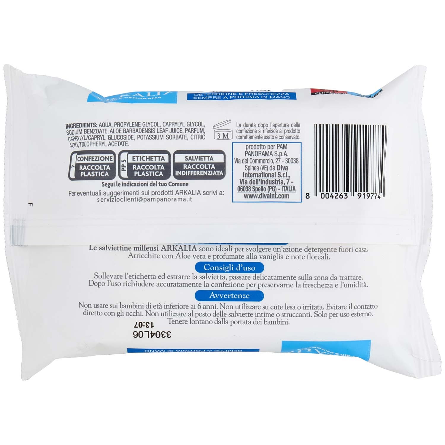 ARKALIA Salviette Detergenti Milleusi con Aloe vera 20 pz – immagine 5