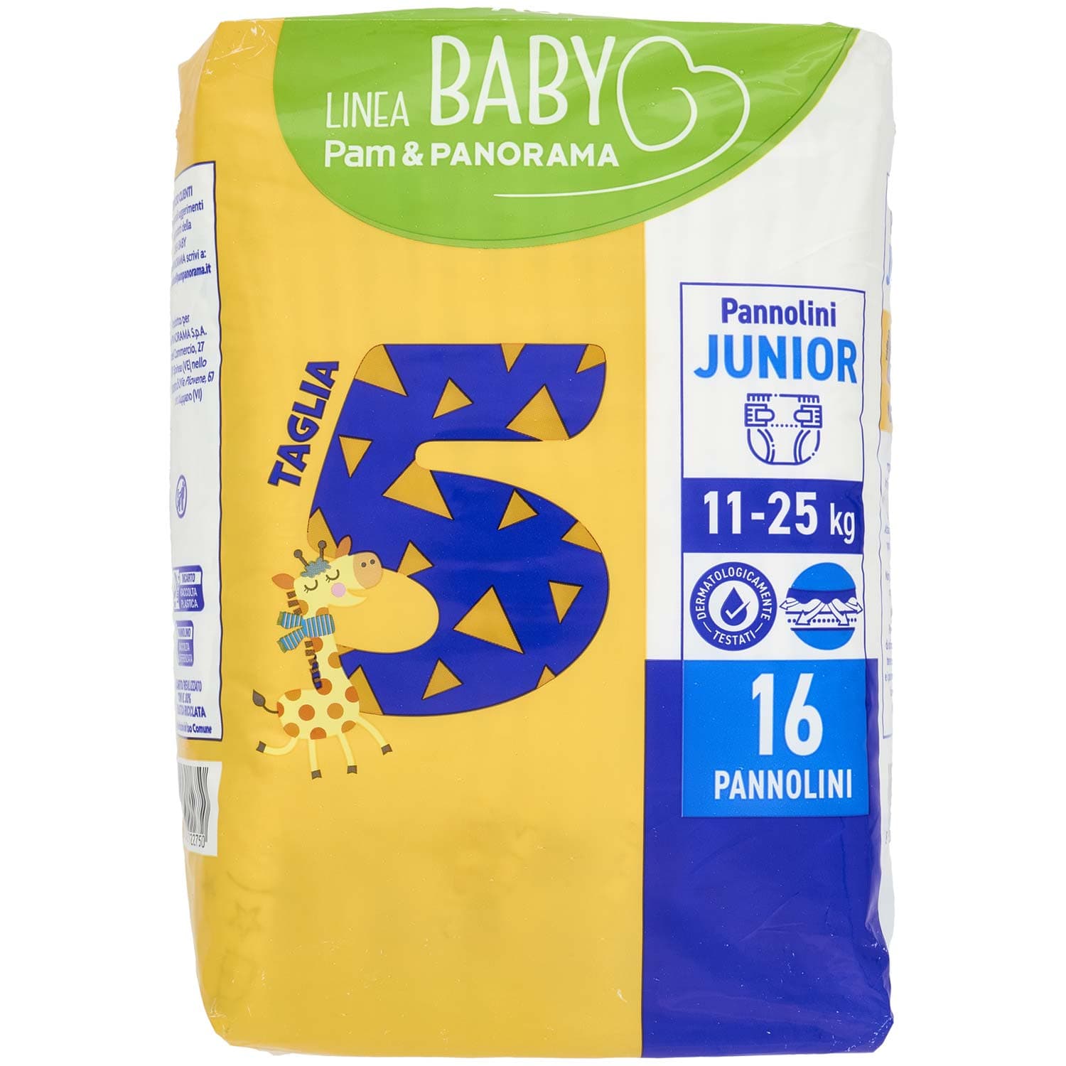 PAM PANORAMA Linea Baby Pannolini Junior Taglia 5 11-25 Kg 16 pz – immagine 3
