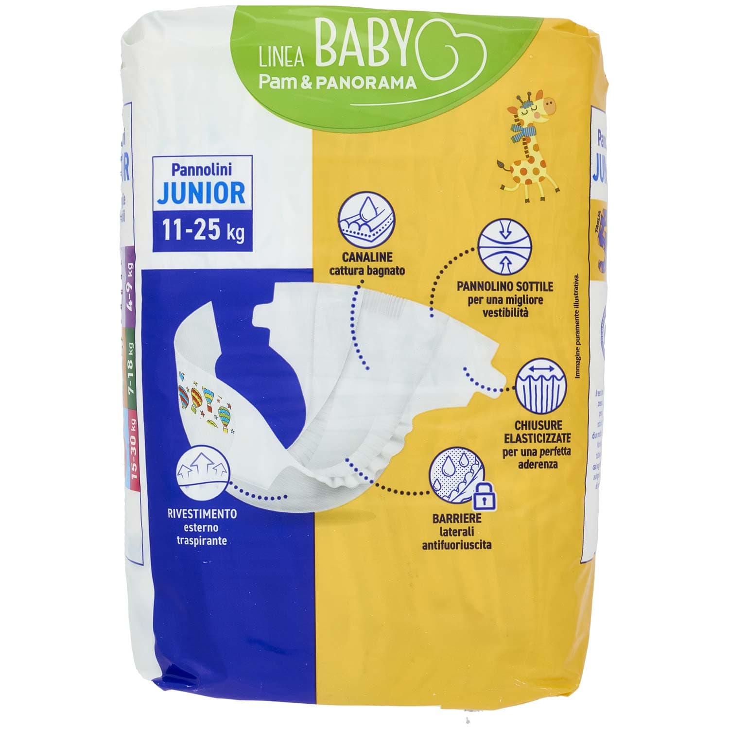 PAM PANORAMA Linea Baby Pannolini Junior Taglia 5 11-25 Kg 16 pz – immagine 5