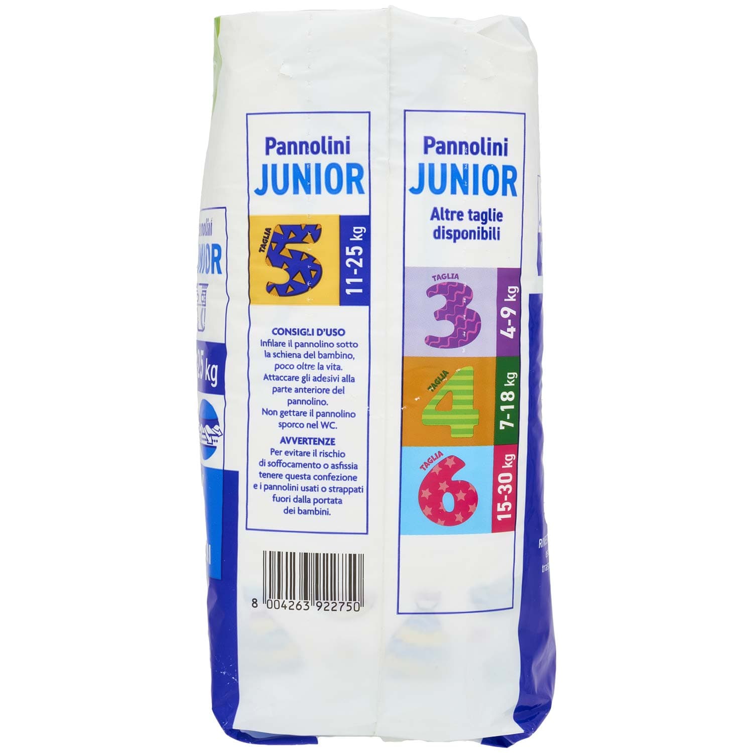PAM PANORAMA Linea Baby Pannolini Junior Taglia 5 11-25 Kg 16 pz – immagine 6