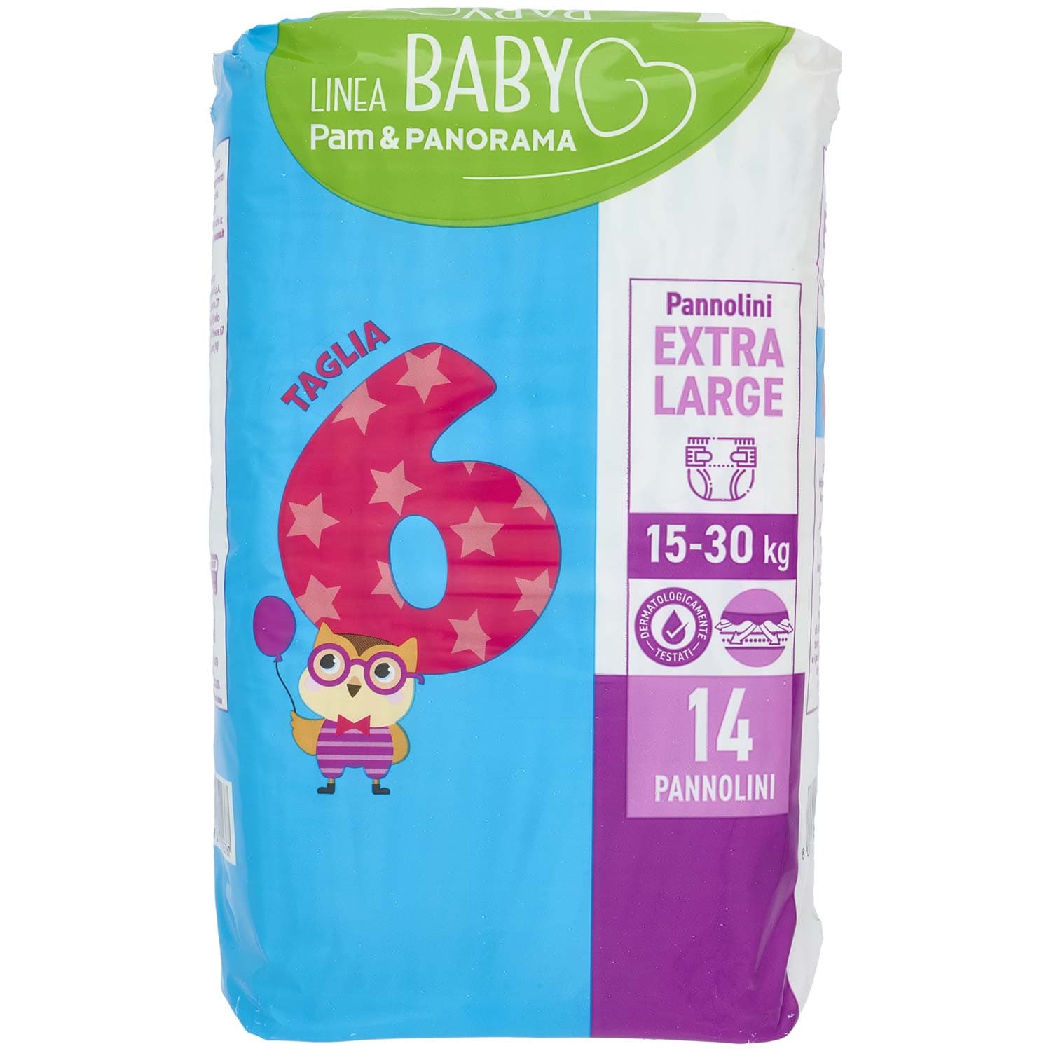 PAM PANORAMA Linea Baby Pannolini Extra Large Taglia 6 15-30 Kg 14 pz – immagine 3