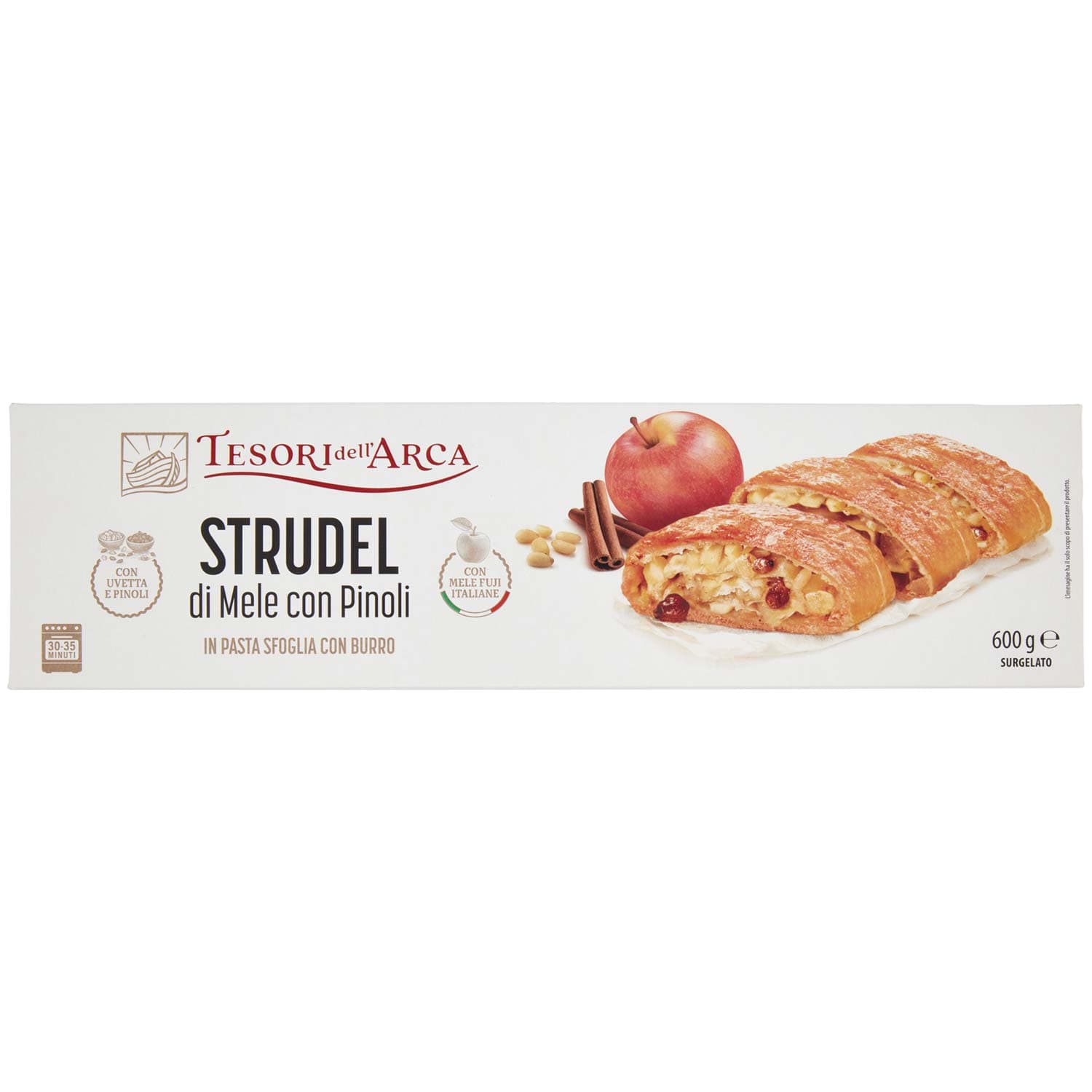 TESORI DELL'ARCA Strudel di Mele con Pinoli in Pasta Sfoglia con Burro Surgelato 600 g – immagine 3