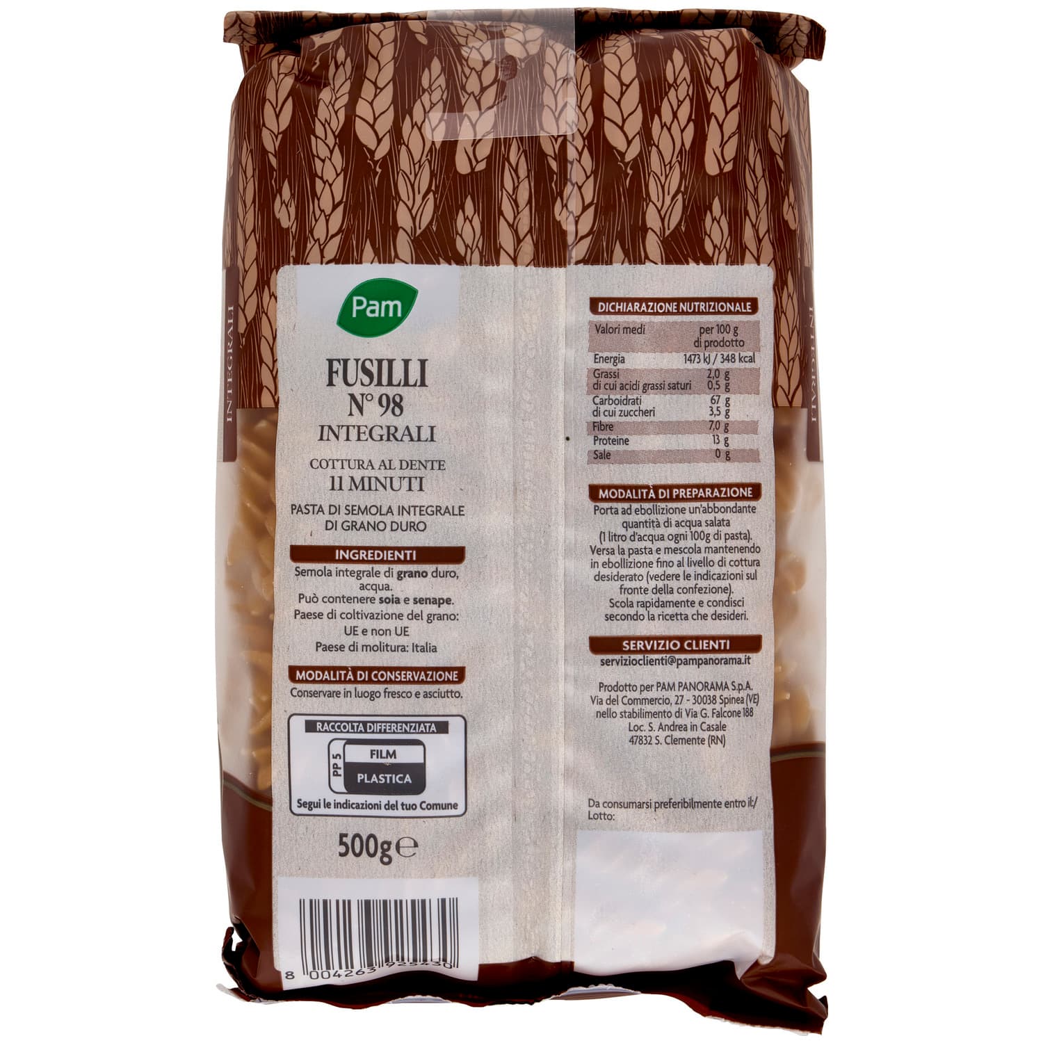 PAM Fusilli N° 98 Integrali 500 g – immagine 5