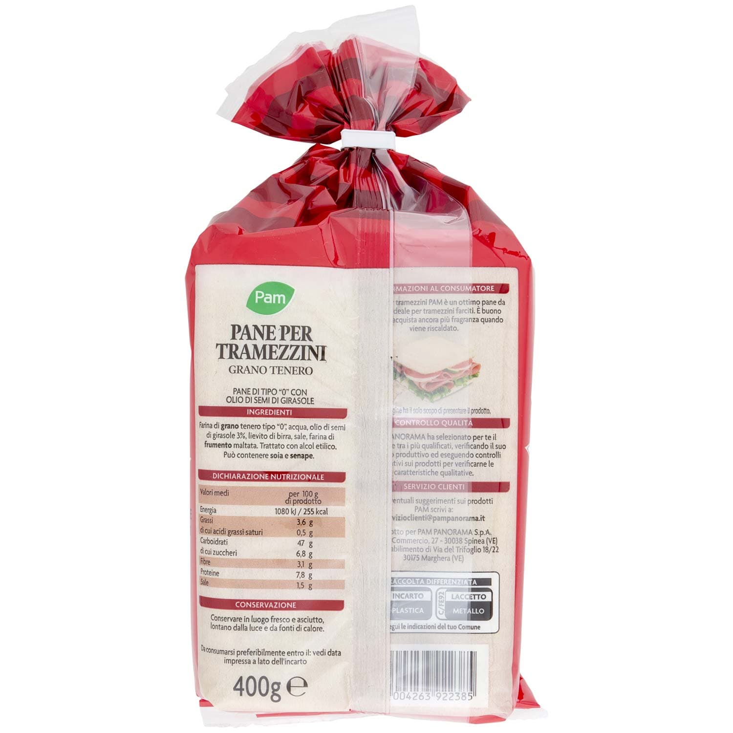 PAM Pane per Tramezzini Grano Tenero 400 g – immagine 5