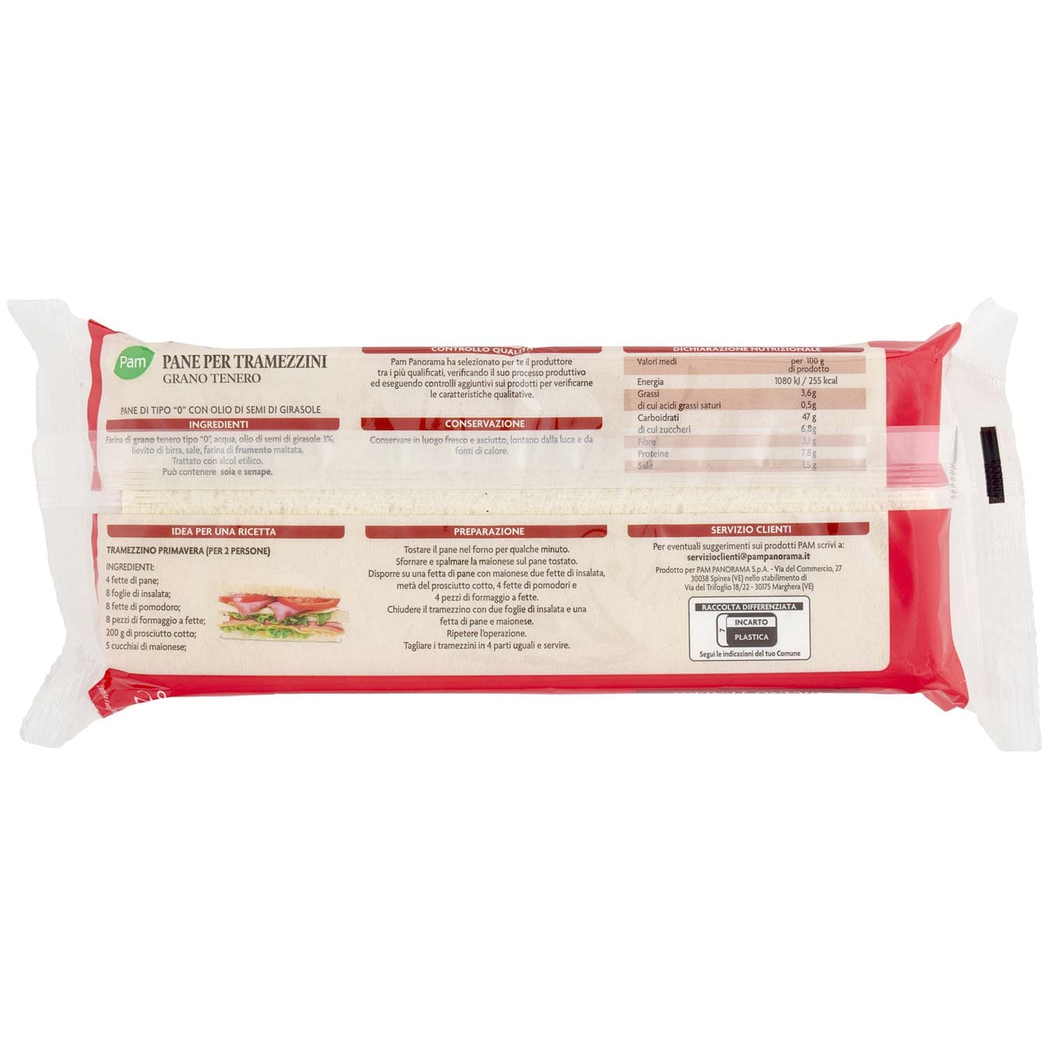 PAM Pane per Tramezzini Grano Tenero 250 g – immagine 5
