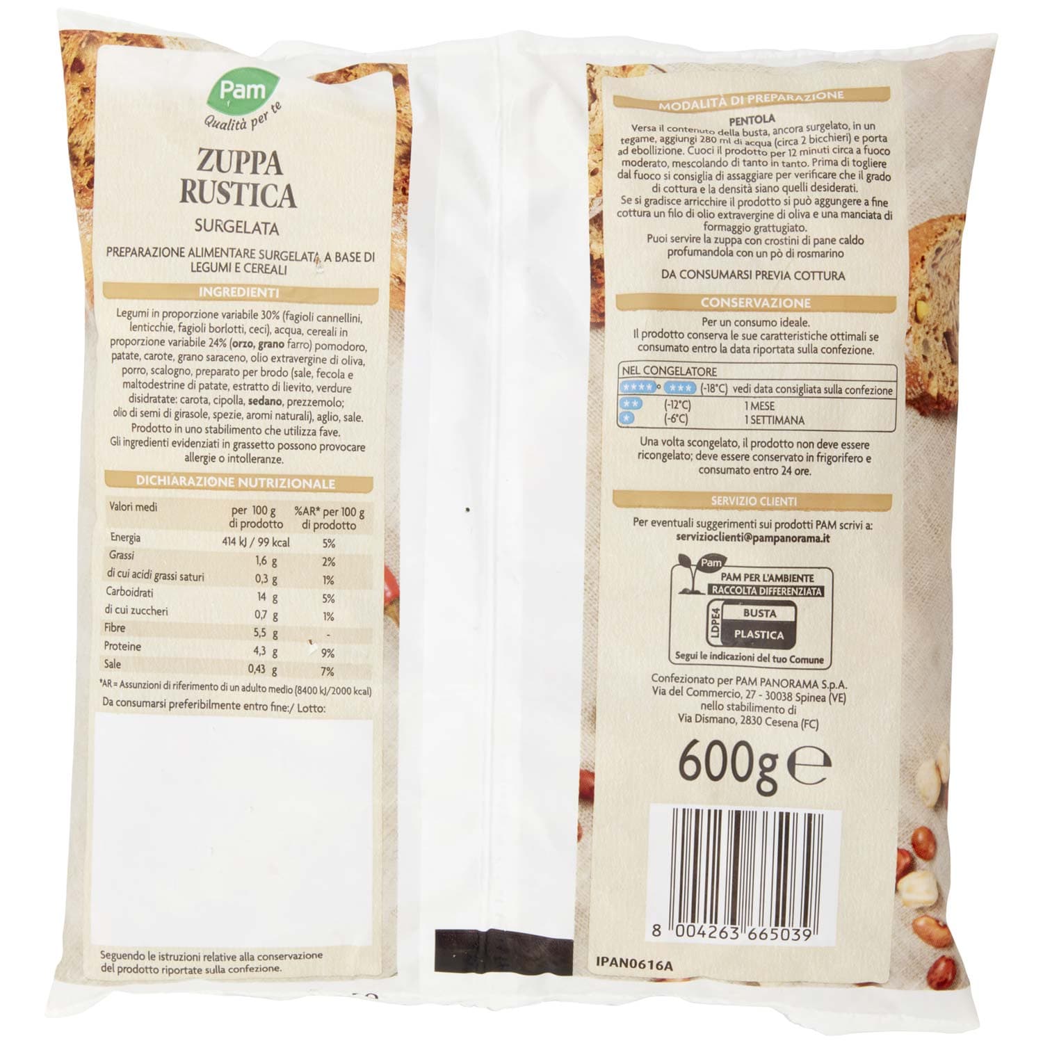 PAM Qualità per te Zuppa Rustica con orzo, farro e legumi Surgelata 600 g – immagine 5