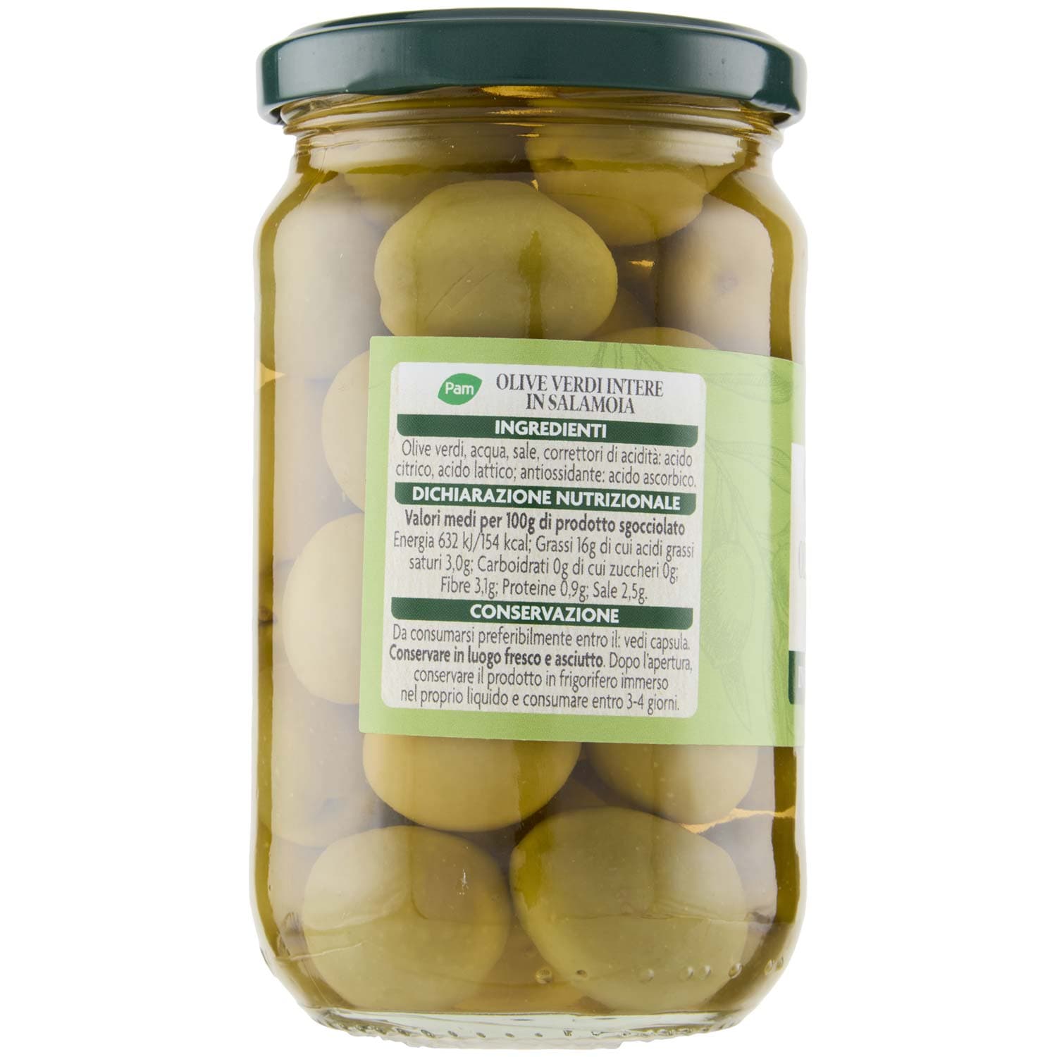 PAM Olive Verdi Intere in Salamoia 300 g – immagine 4