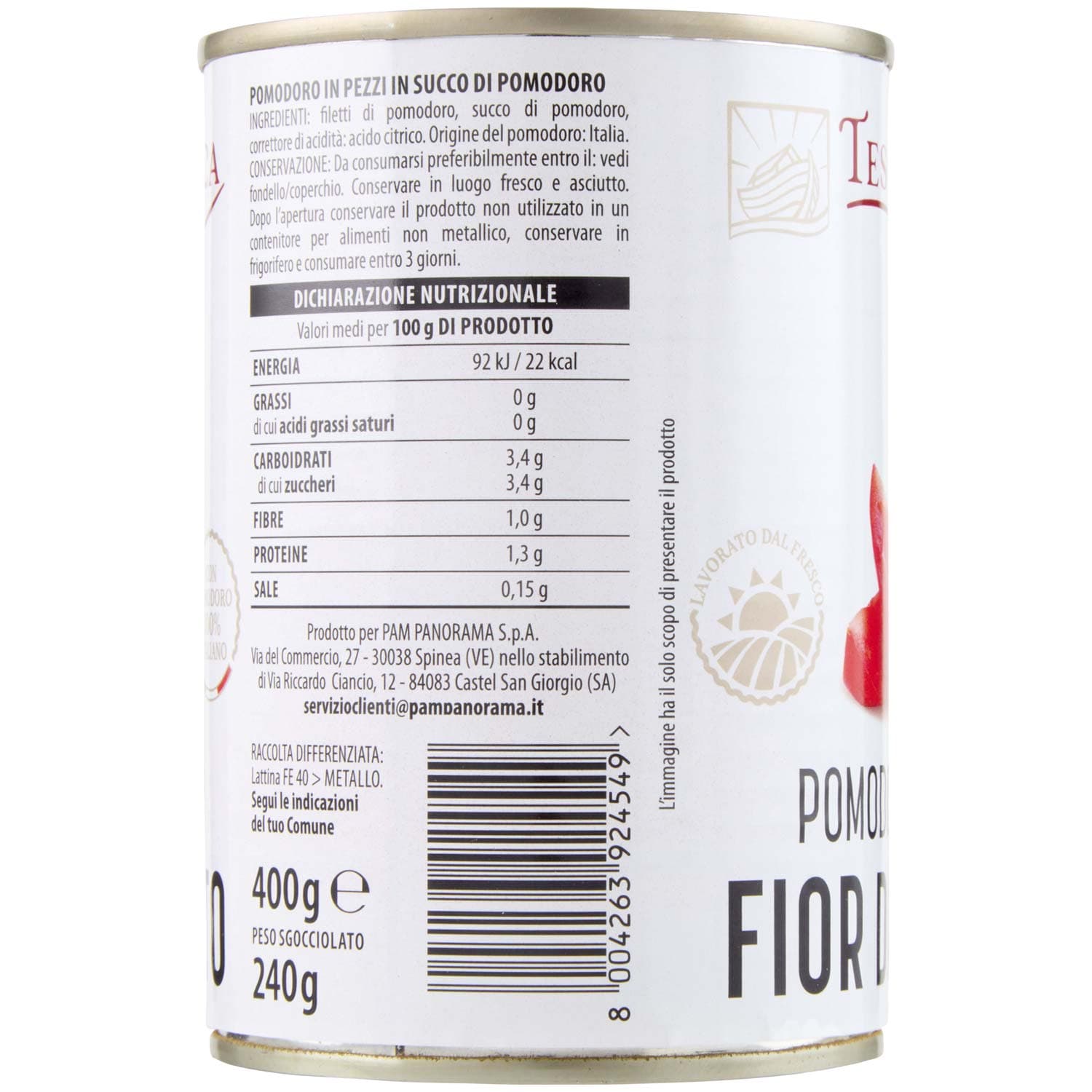 TESORI DELL'ARCA Pomodoro Pelato Fior di Filetto 400 g – immagine 4