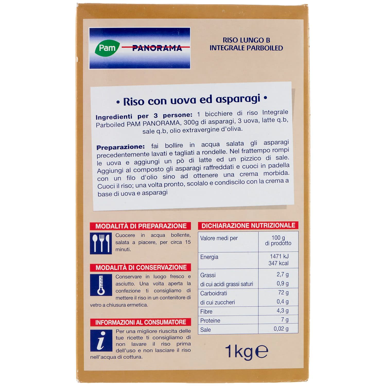 PAM PANORAMA Riso Integrale 10 minuti 1 kg – immagine 5
