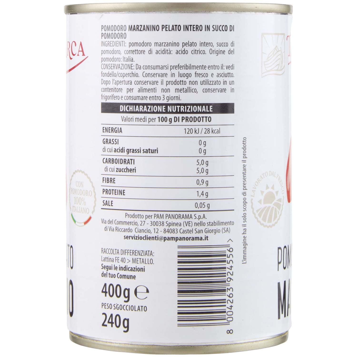 TESORI DELL'ARCA Pomodoro Pelato Marzanini 400 g – immagine 6