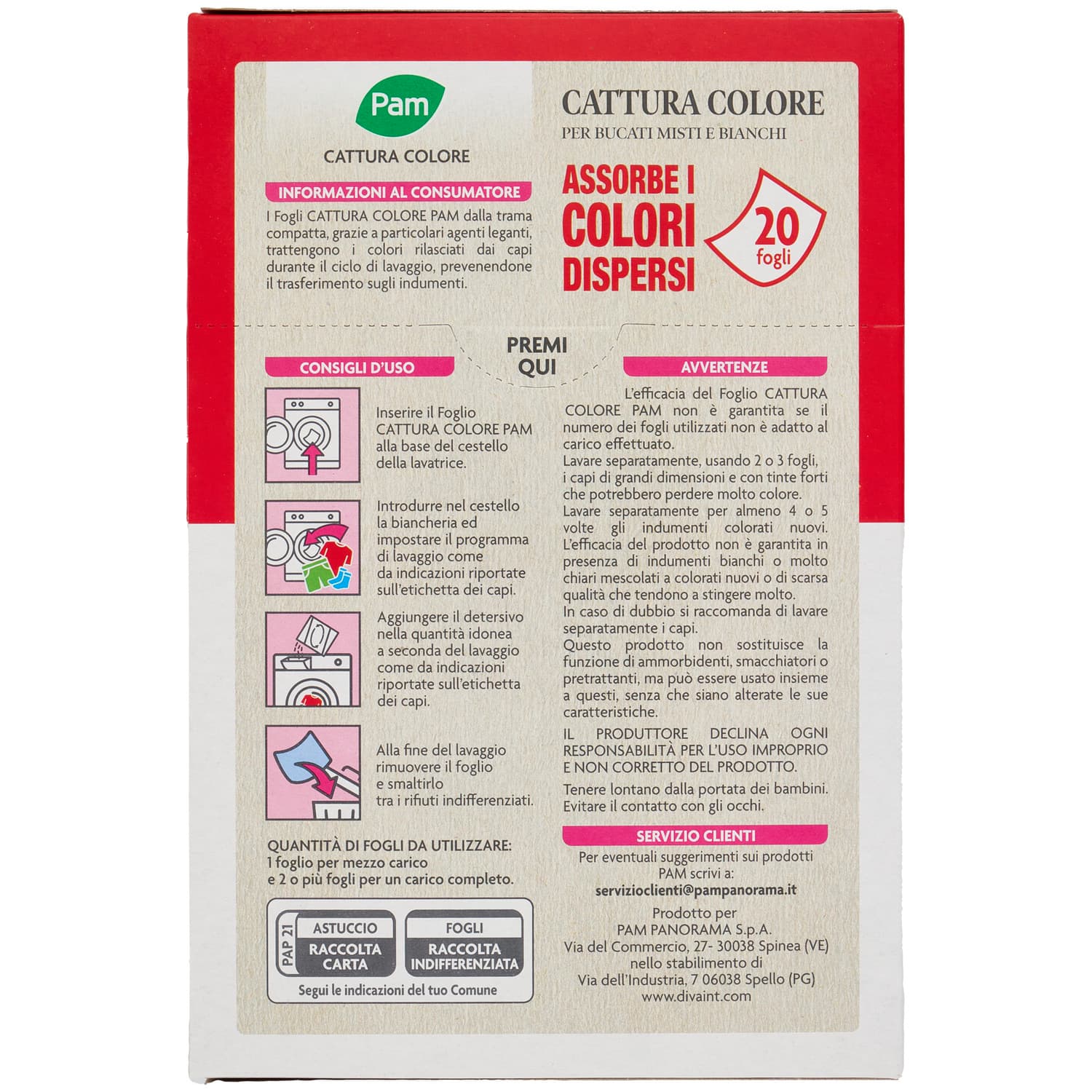 PAM Cattura Colore per Bucati Misti e Bianchi 20 pz – immagine 5