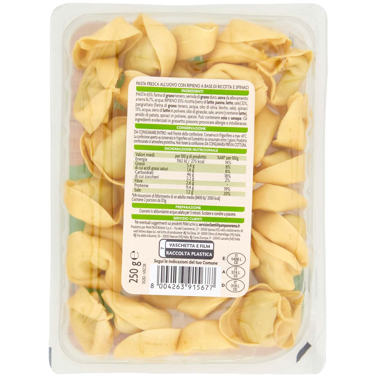 PAM Qualità per te Tortelloni ricotta e spinaci 250 g – immagine 5