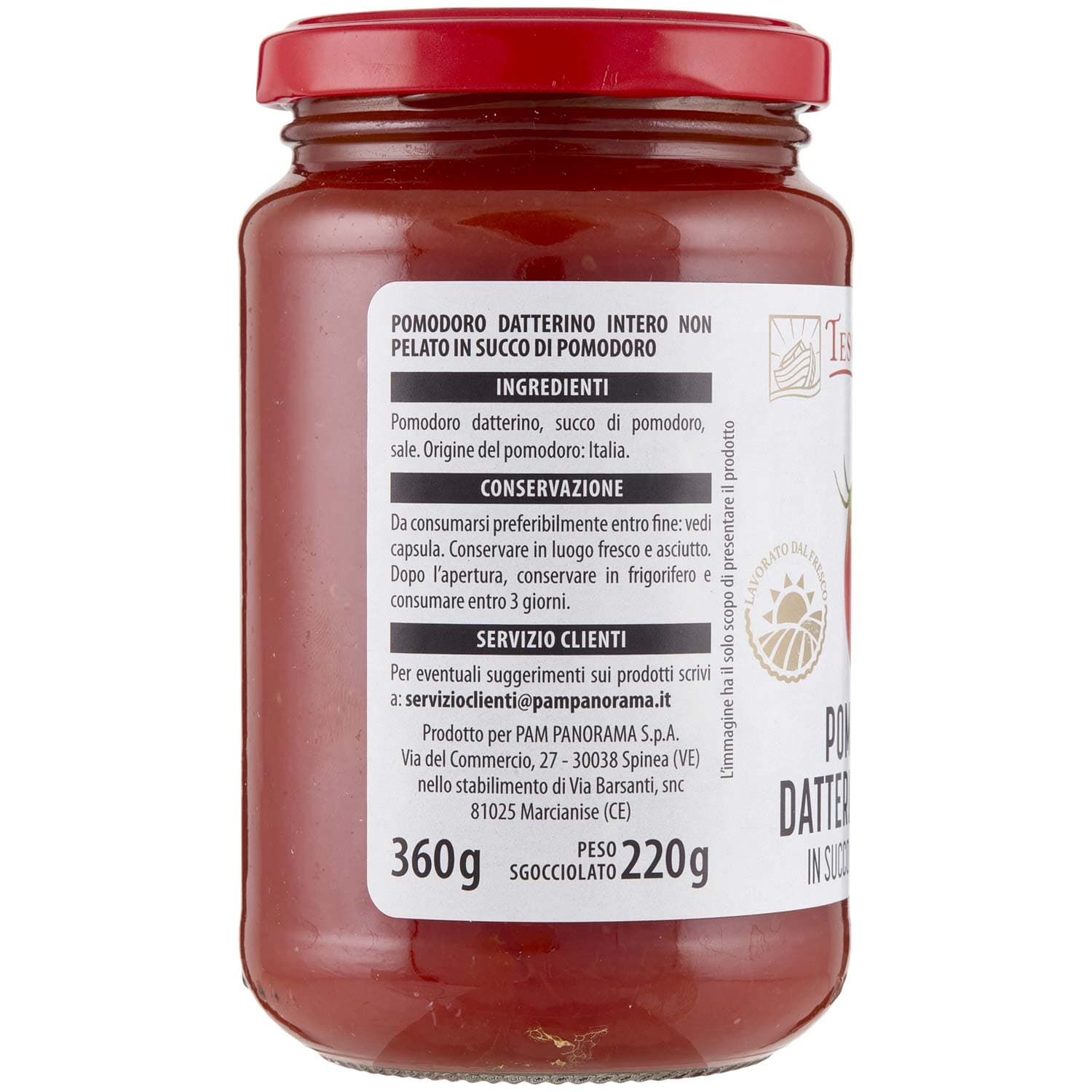 TESORI DELL'ARCA Pomodoro Datterino Intero in Succo di Pomodoro 360 g – immagine 4