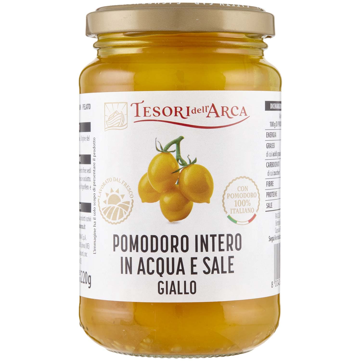 TESORI DELL'ARCA Pomodoro Intero in Acqua e Sale Giallo 360 g – immagine 3