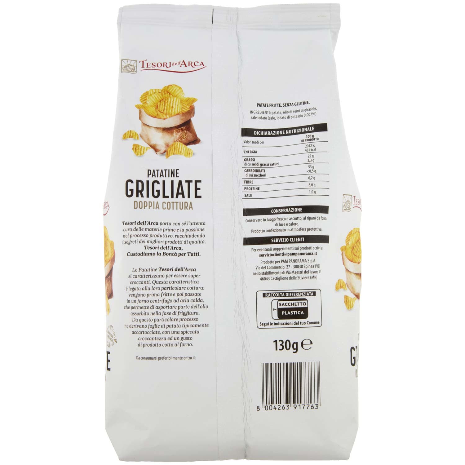 TESORI DELL'ARCA Patatine Grigliate Doppia Cottura 130 g – immagine 5