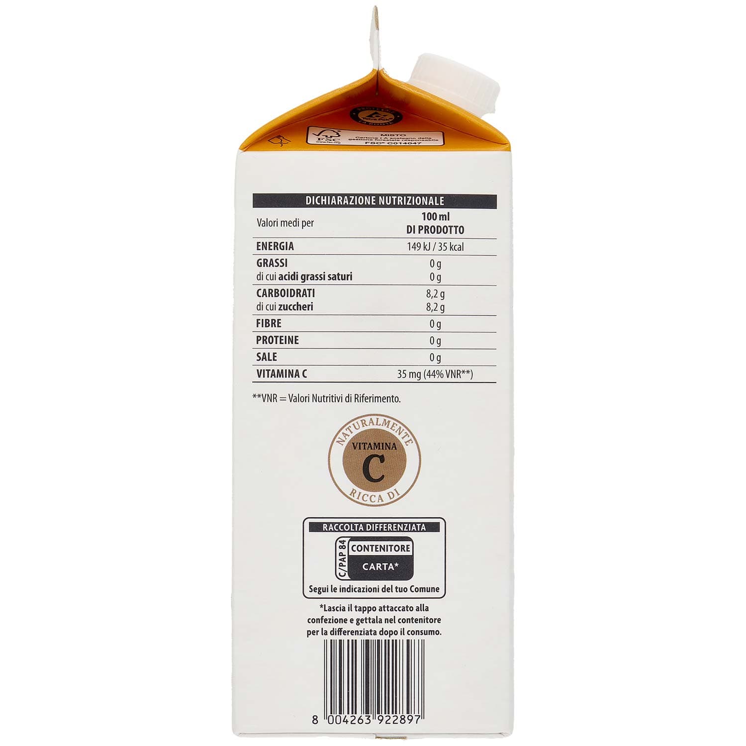 TESORI DELL'ARCA Spremuta Arancia Bionda 750 ml – immagine 4