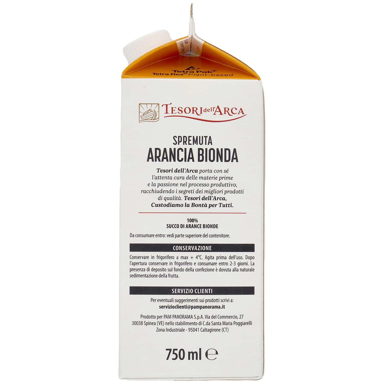 TESORI DELL'ARCA Spremuta Arancia Bionda 750 ml – immagine 6