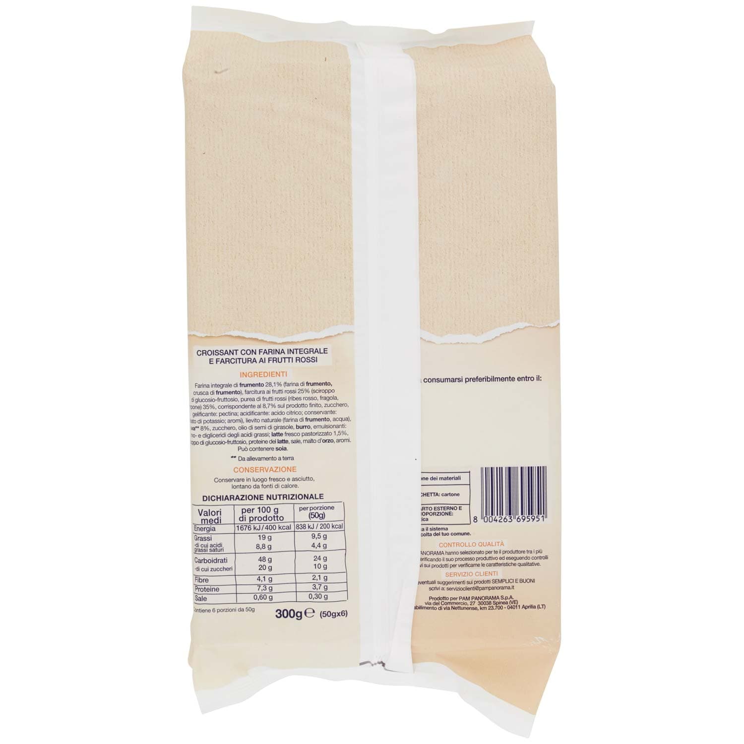 SEMPLICI E BUONI Fonte di Fibre Croissant Integrale ai Frutti Rossi 300g (50gx6) – immagine 5
