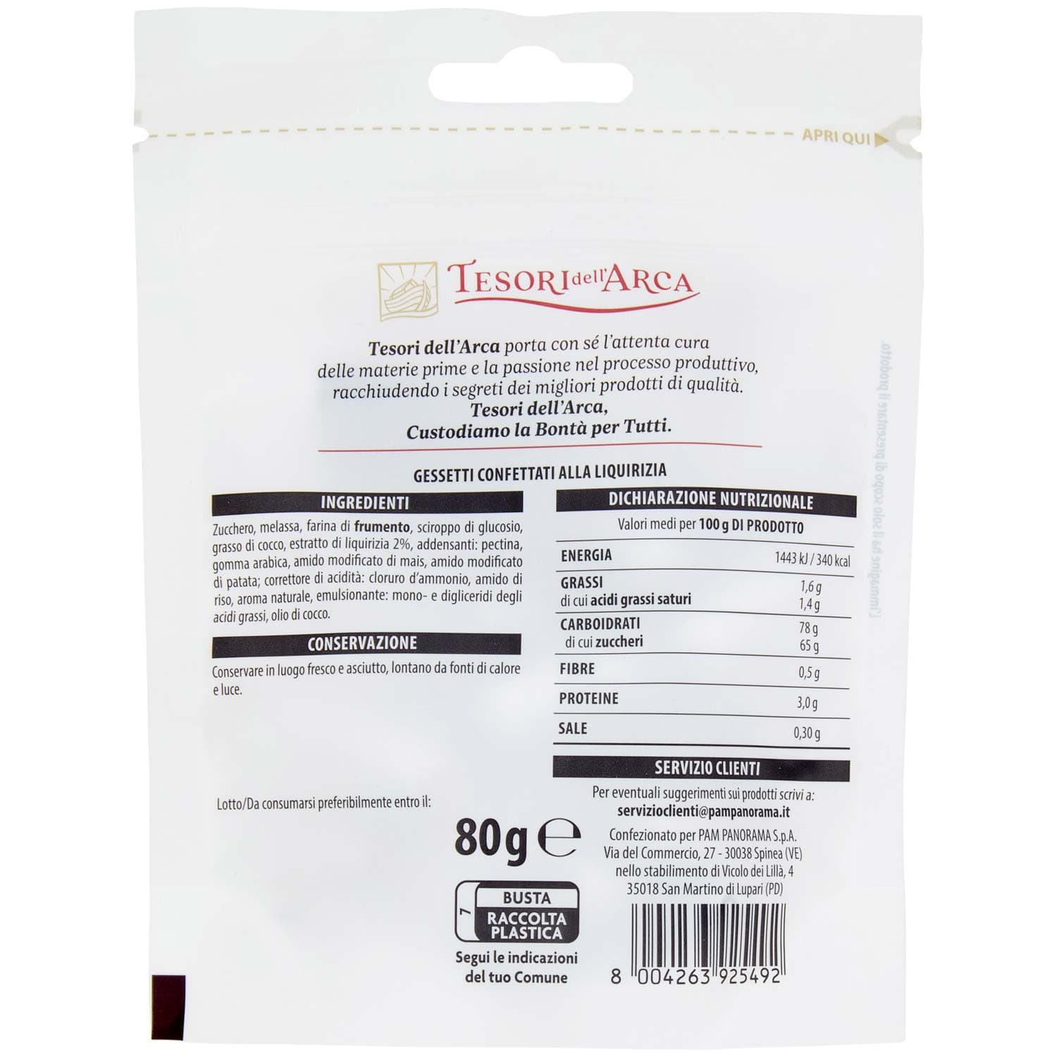 TESORI DELL'ARCA Gessetti Liquirizia 80 g – immagine 5