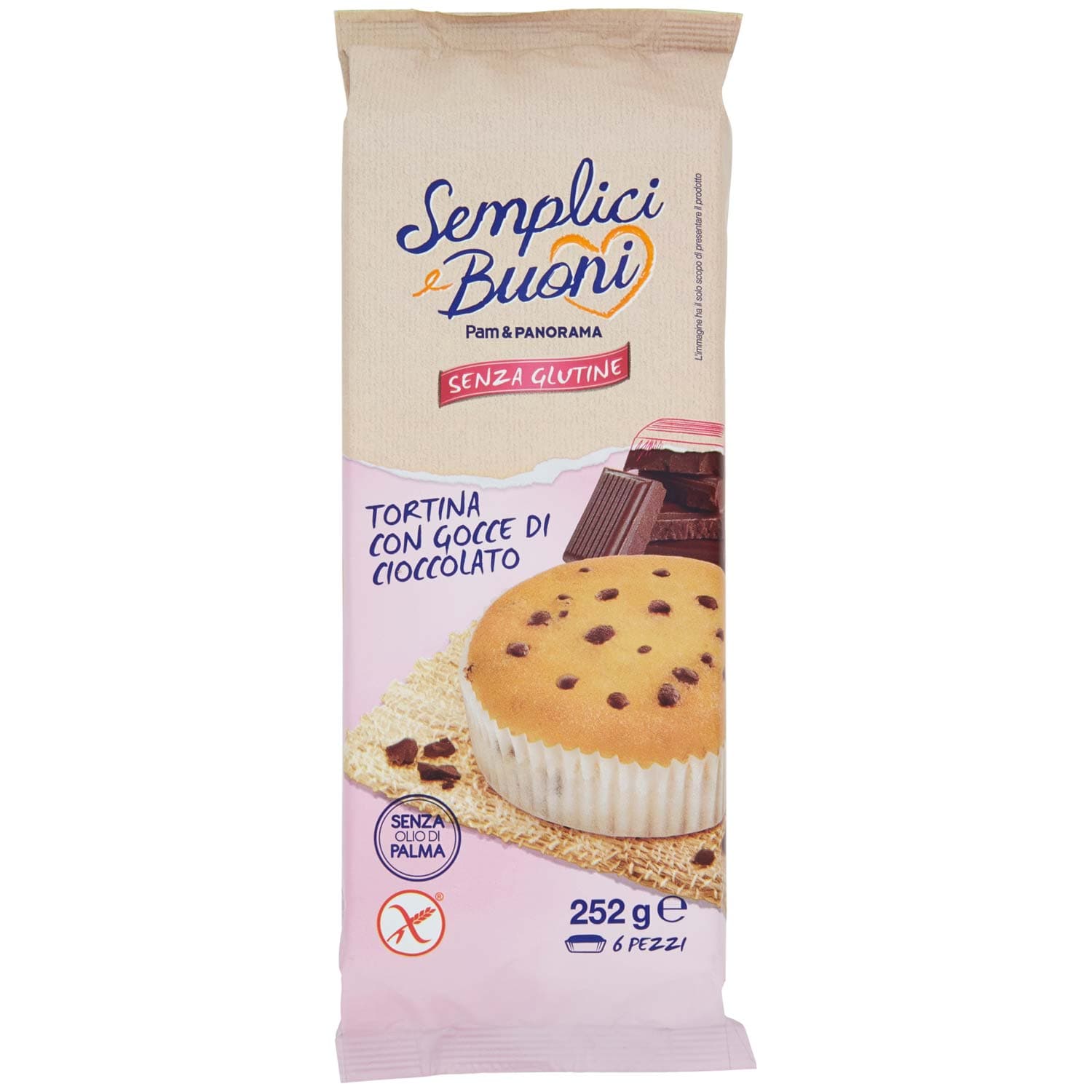 SEMPLICI E BUONI Senza Glutine Tortina con Gocce di Cioccolato 252g (42g x 6) – immagine 3