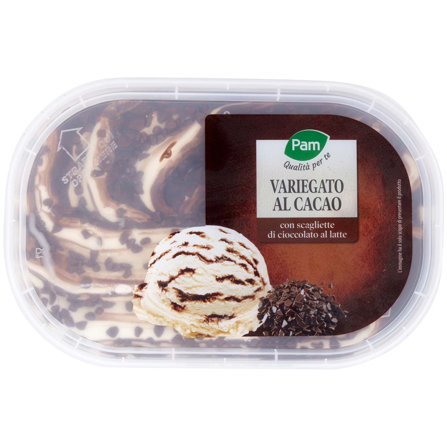 PAM Qualità per te Variegato al Cacao con scagliette di cioccolato al latte 500 g – immagine 3