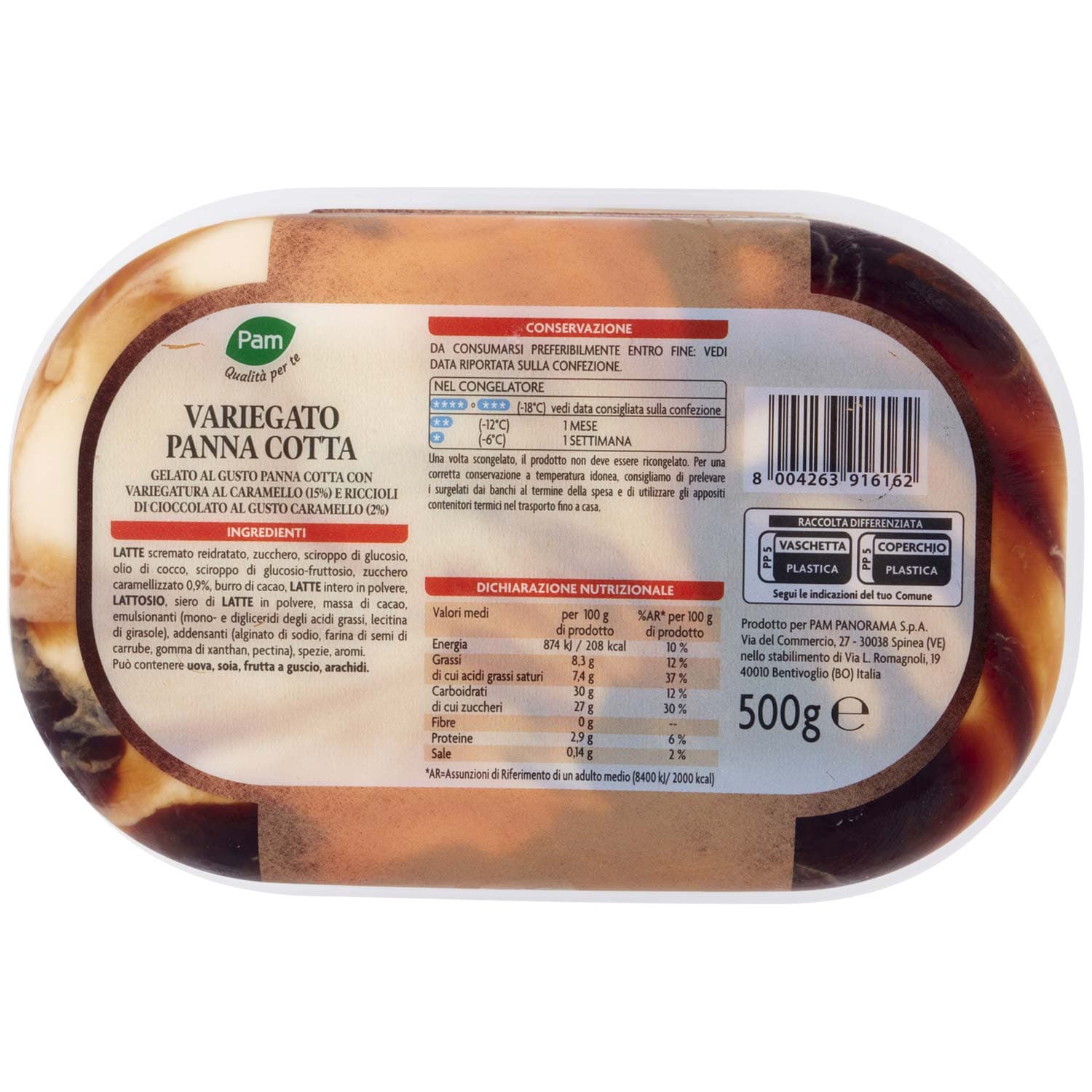 PAM Qualità per te Variegato Panna Cotta con riccioli di cioccolato al gusto caramello 500 g – immagine 5