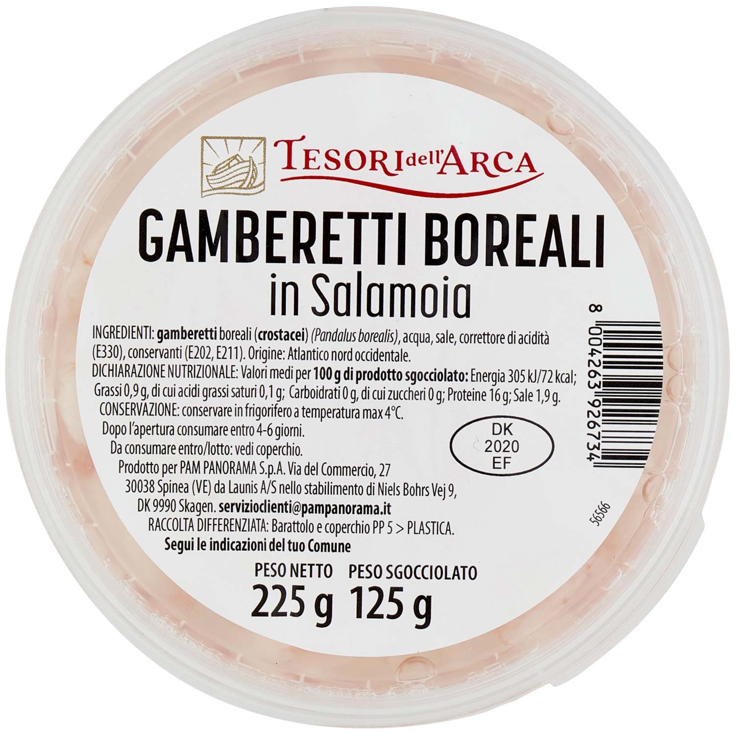 TESORI DELL'ARCA Gamberetti Boreali in Salamoia 225 g – immagine 3