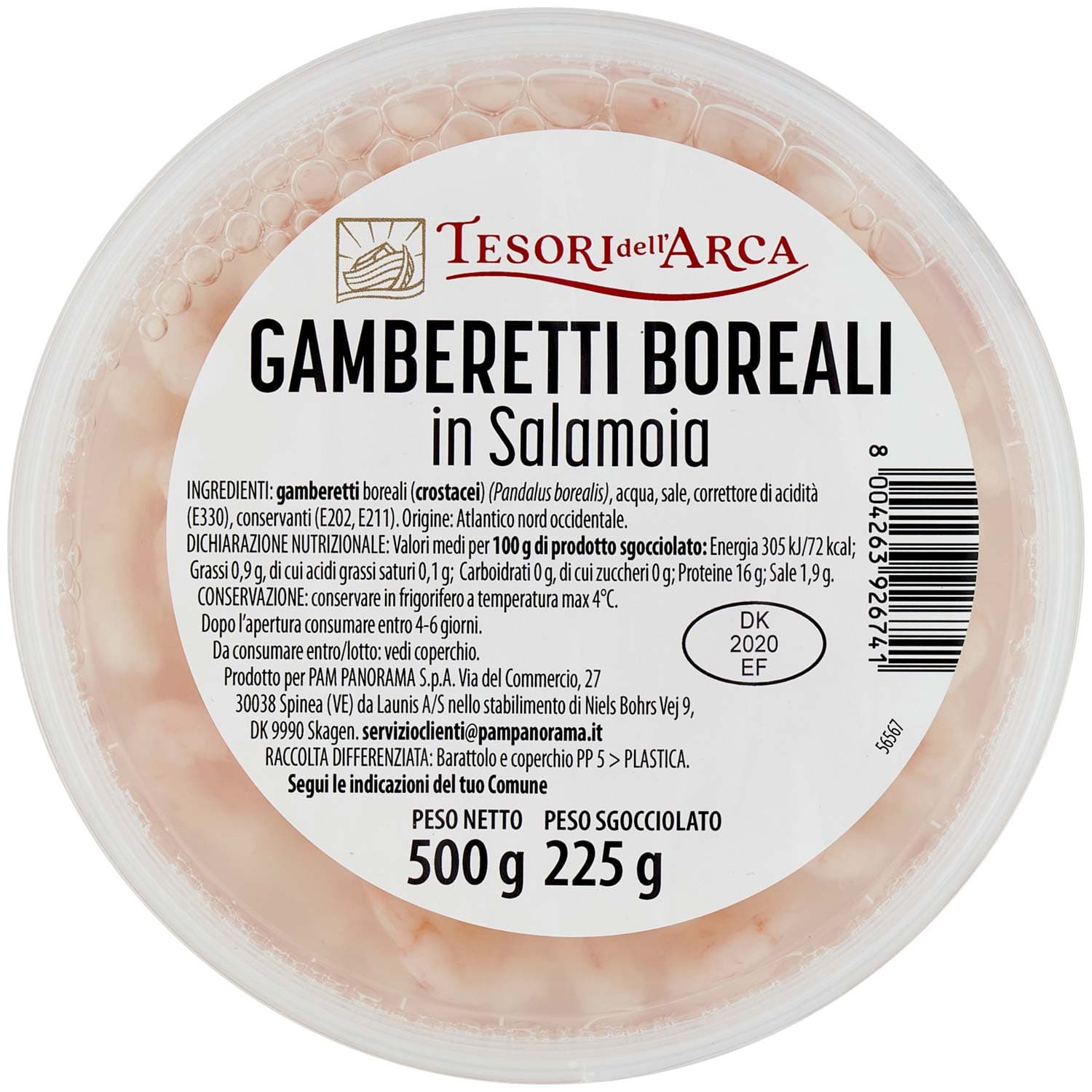 TESORI DELL'ARCA Gamberetti Boreali in Salamoia 500 g – immagine 3