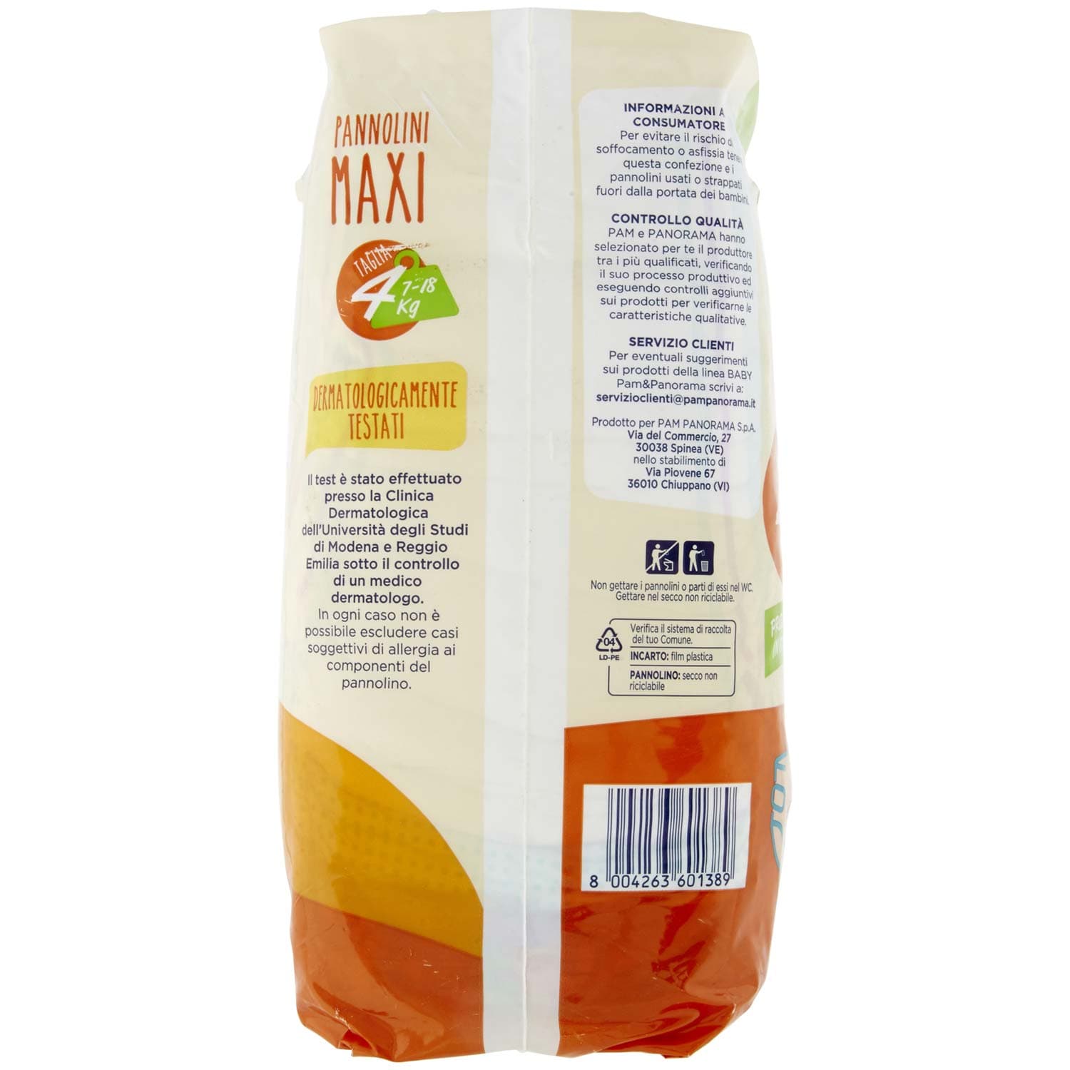PAM PANORAMA Linea Baby Pannolini Maxi Taglia 4 7-18kg 20 + 20 pz – immagine 4