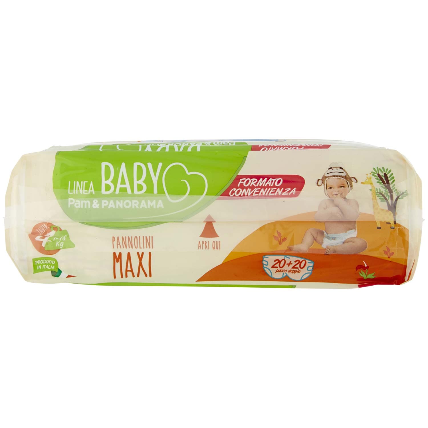 PAM PANORAMA Linea Baby Pannolini Maxi Taglia 4 7-18kg 20 + 20 pz – immagine 7