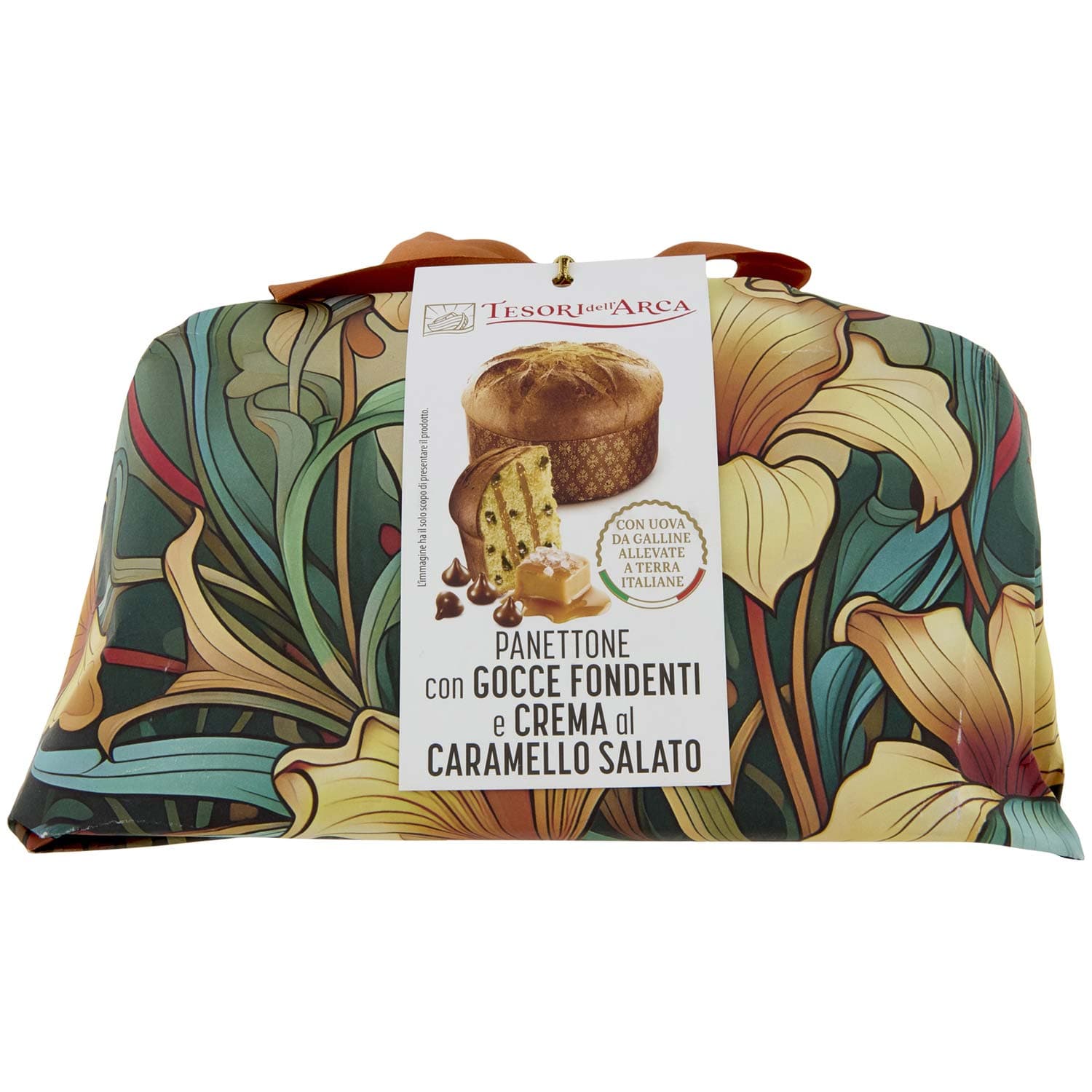 TESORI DELL'ARCA Panettone con Gocce Fondenti e Crema al Caramello Salato 1000 g – immagine 3