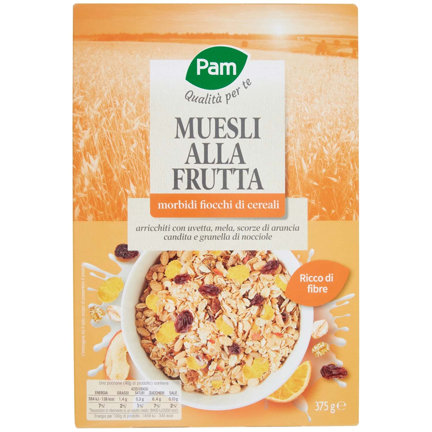 PAM Qualità per te Muesli alla Frutta morbidi fiocchi di cereali 375 g – immagine 3