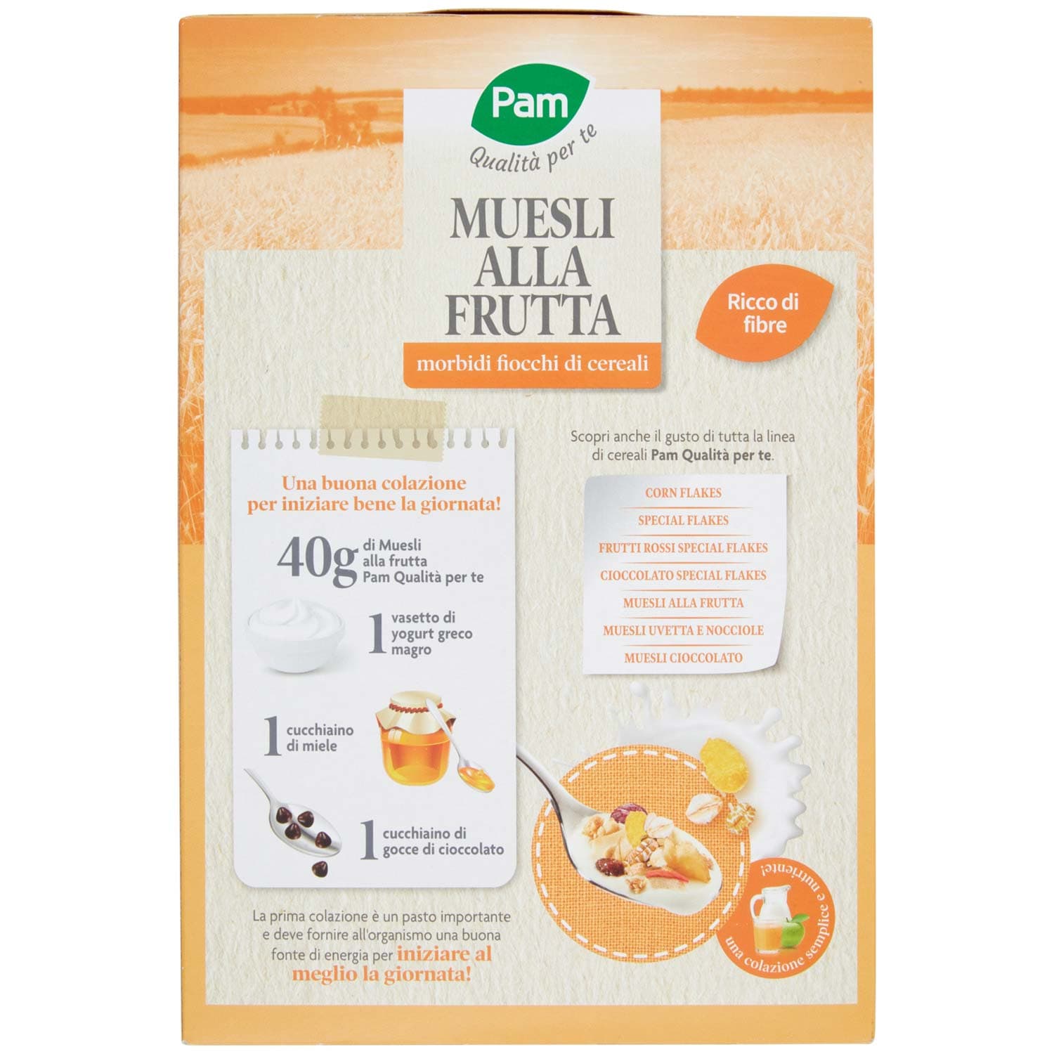 PAM Qualità per te Muesli alla Frutta morbidi fiocchi di cereali 375 g – immagine 5
