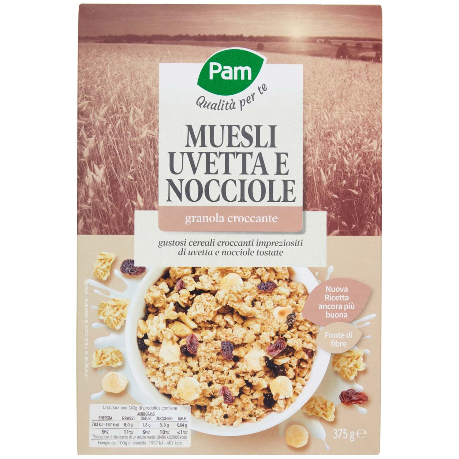 PAM Qualità per te Muesli Uvetta e Nocciole granola croccante 375 g – immagine 3