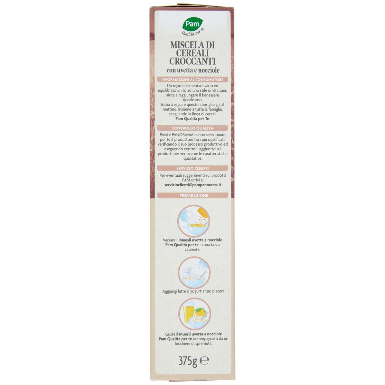 PAM Qualità per te Muesli Uvetta e Nocciole granola croccante 375 g – immagine 4