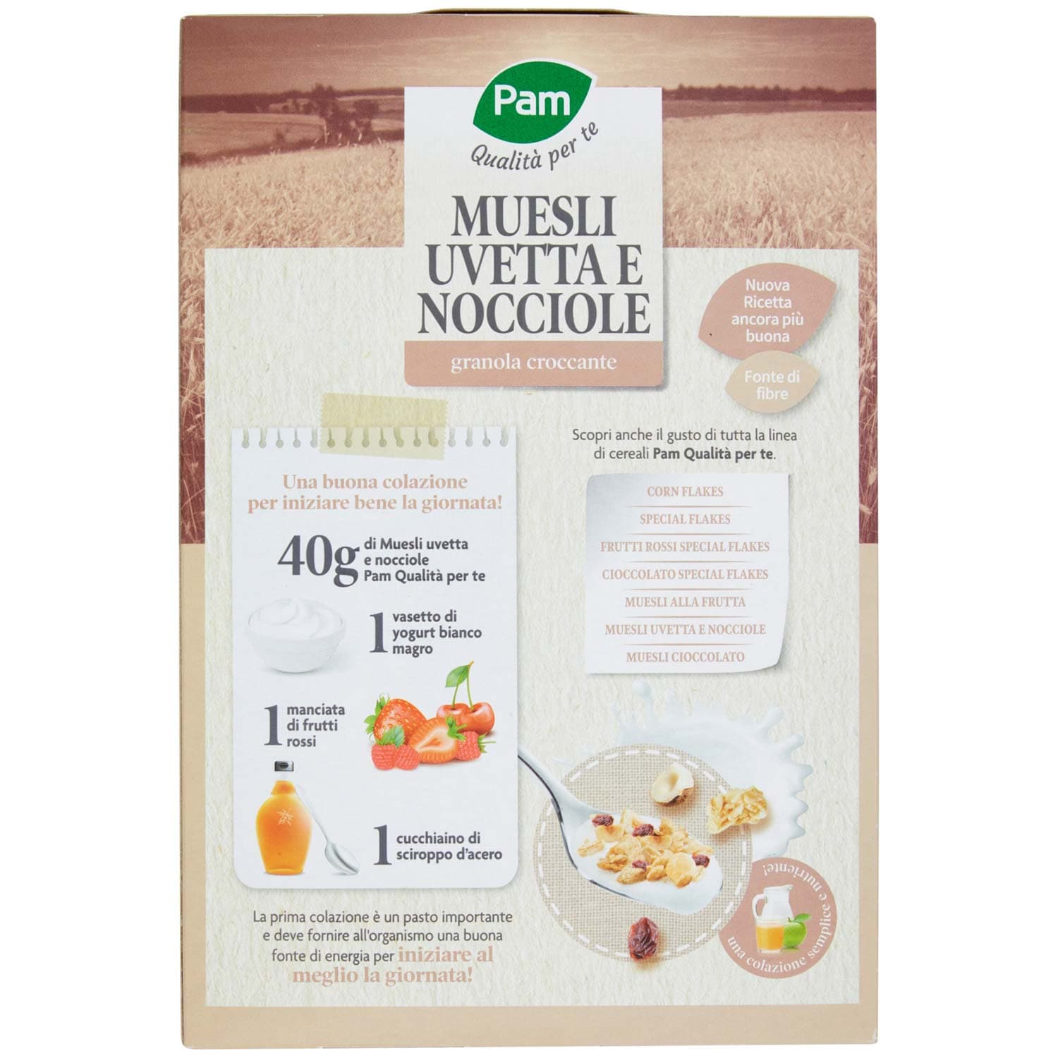 PAM Qualità per te Muesli Uvetta e Nocciole granola croccante 375 g – immagine 5