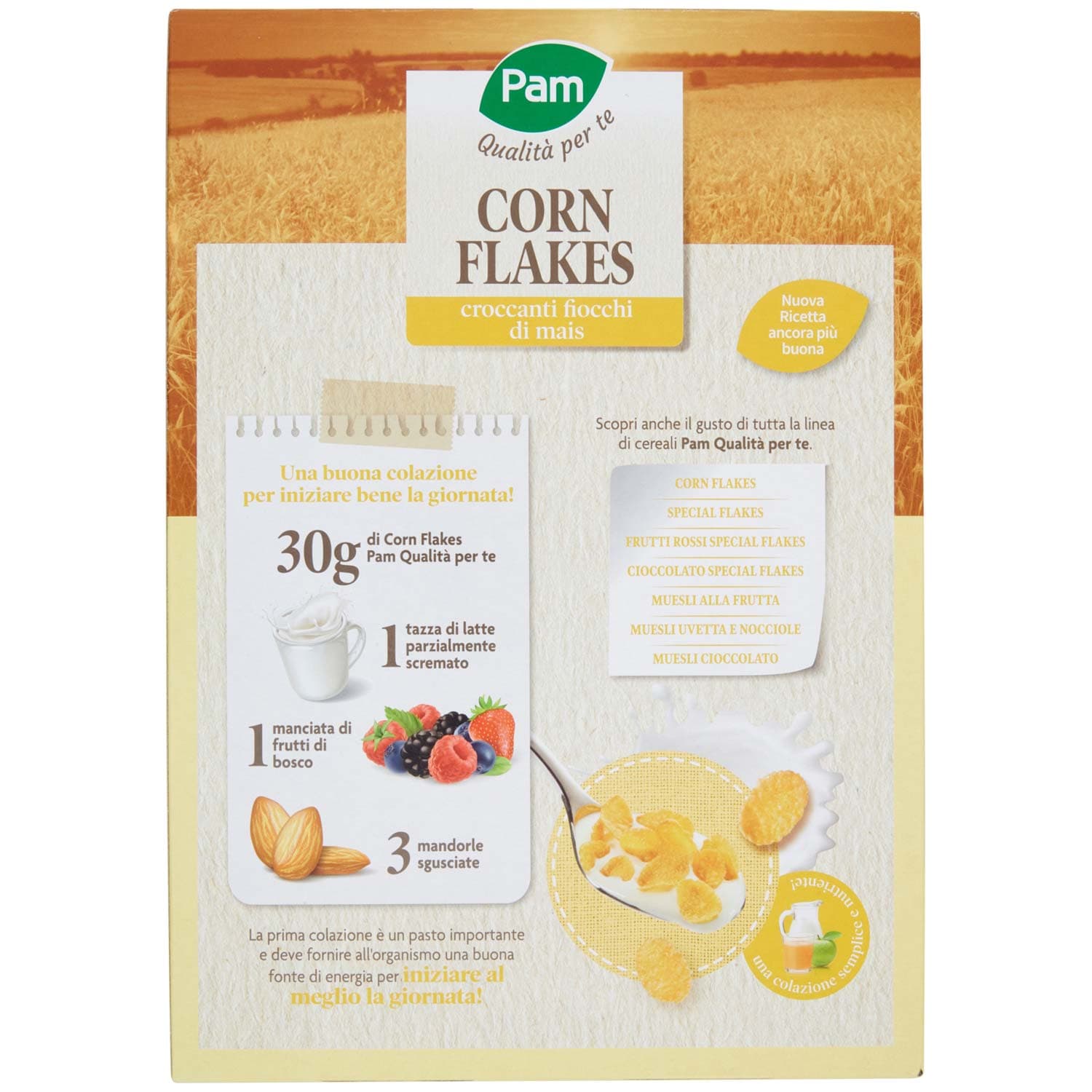 PAM Qualità per te Corn Flakes croccanti fiocchi di mais 375 g – immagine 5