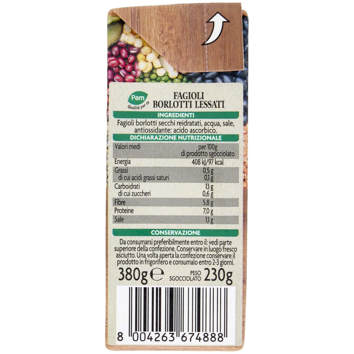 PAM Qualità per te Fagioli Borlotti 380 g – immagine 6