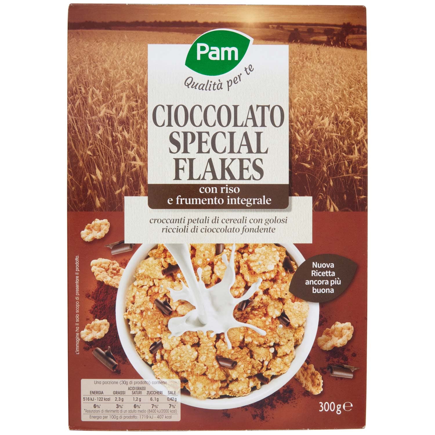 PAM Qualità per te Cioccolato Special Flakes con riso e frumento integrale 300 g – immagine 3