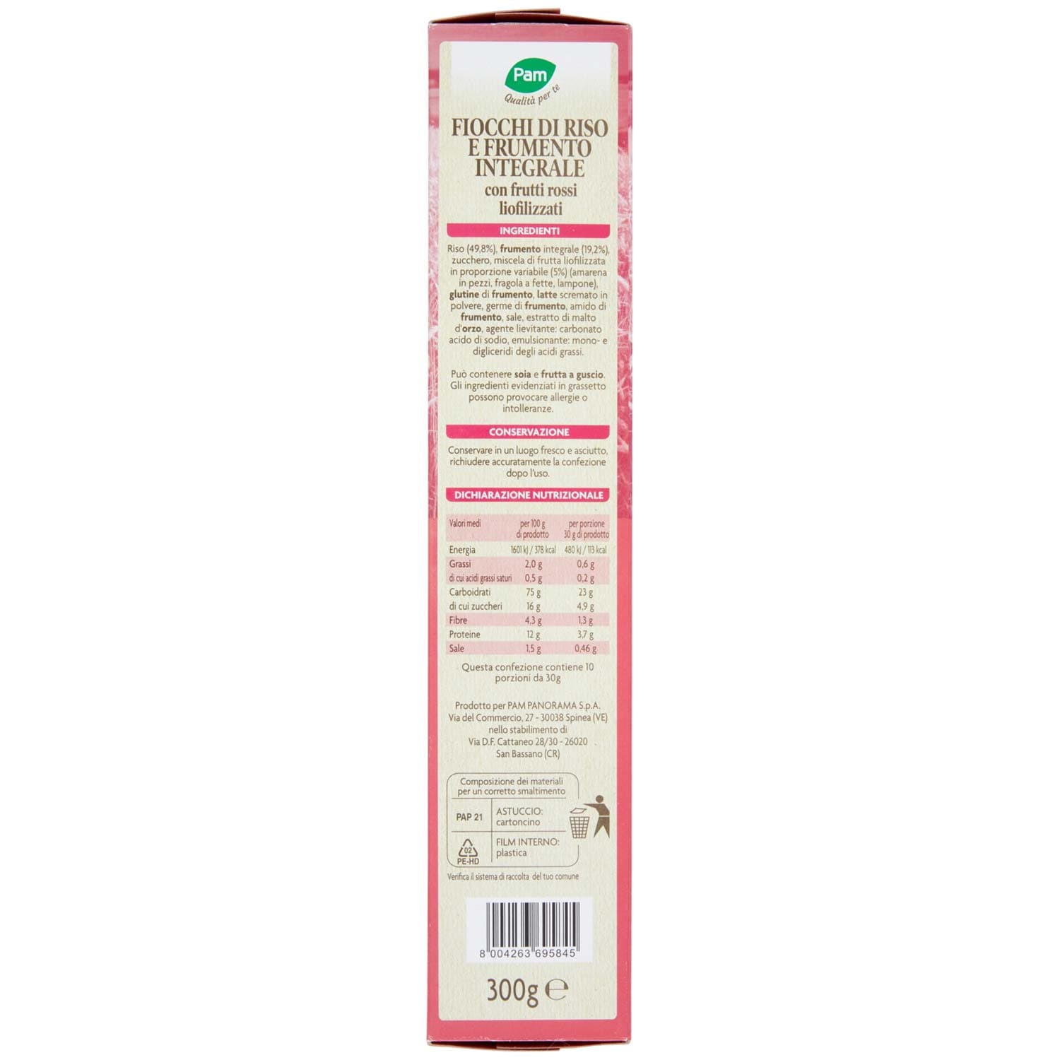 PAM Qualità per te Frutti Rossi Special Flakes con riso e frumento integrale 300 g – immagine 6