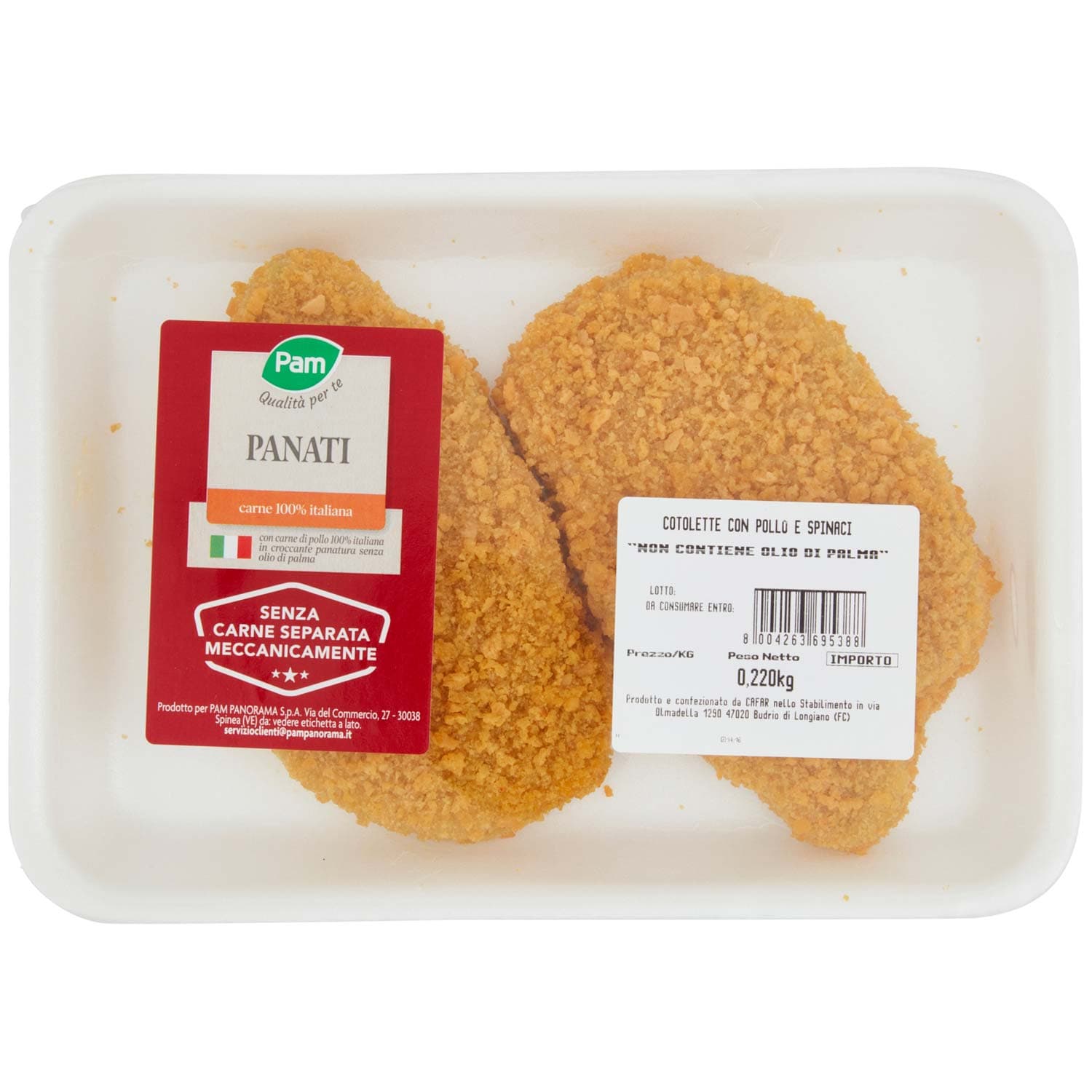 PAM Qualità per te Panati Cotolette con Pollo e Spinaci 0,220 kg – immagine 3