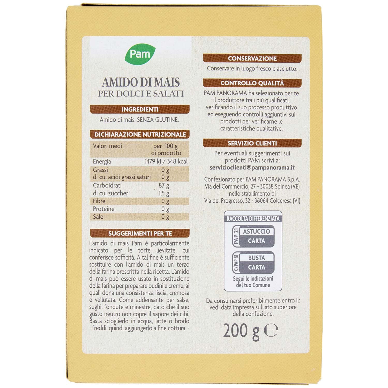 PAM Amido di Mais 200 g – immagine 5