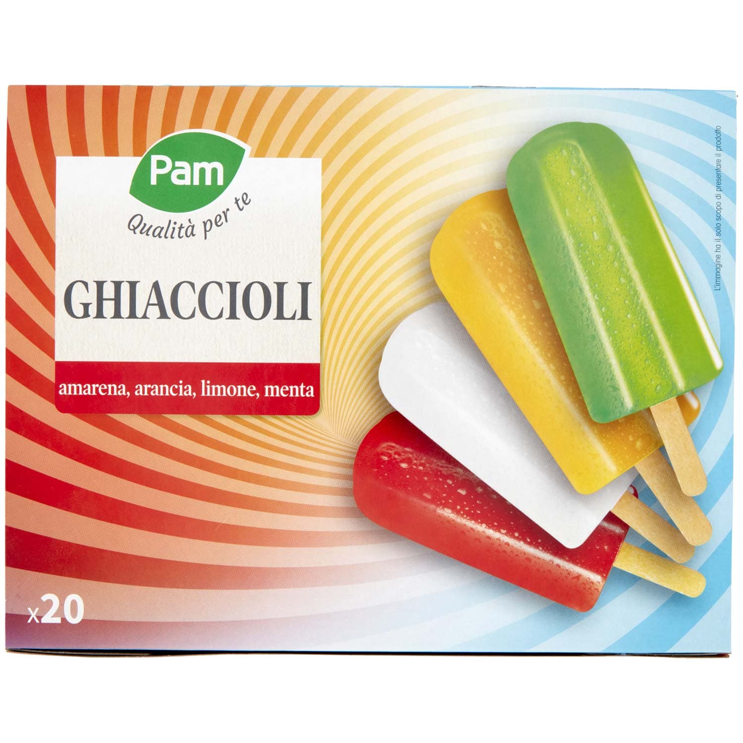 PAM Qualità per te Ghiaccioli amarena, arancia, limone, menta 20 x 70 g – immagine 3