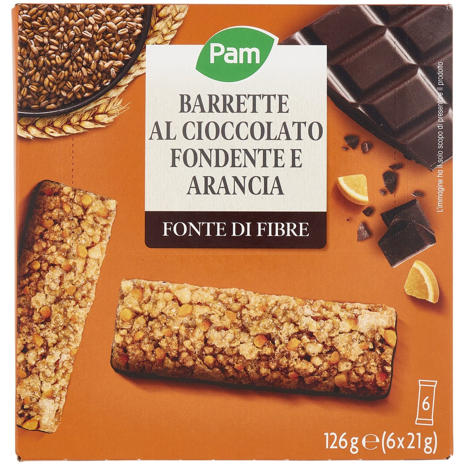 PAM Barrette al Cioccolato Fondente e Arancia 6 x 21 g – immagine 3