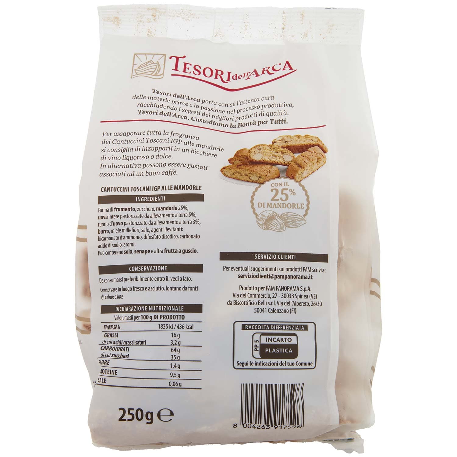 TESORI DELL'ARCA Cantuccini Toscani IGP alle Mandorle 250 g – immagine 5