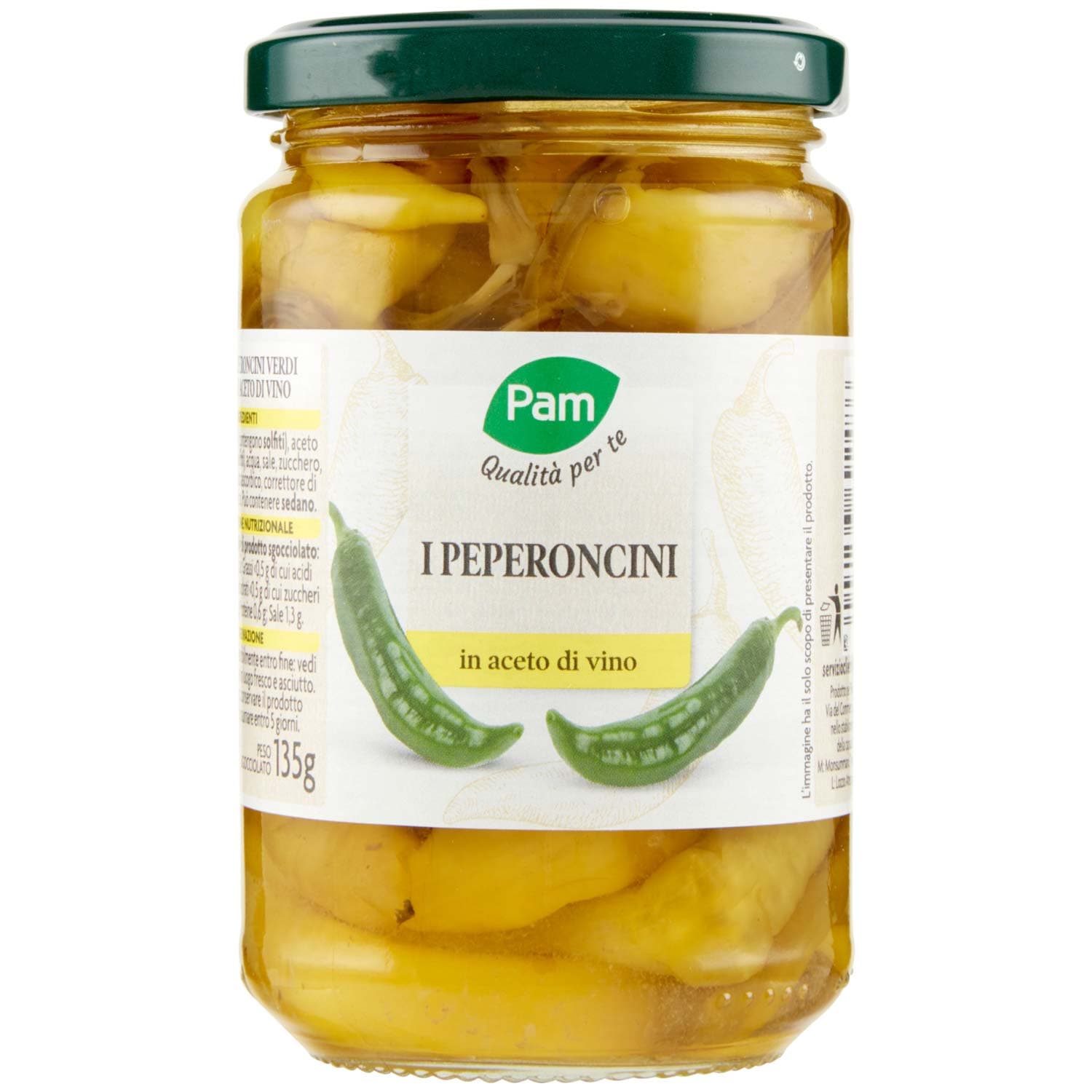 PAM Qualità per te Peperoncini verdi in aceto di vino 250 g – immagine 3