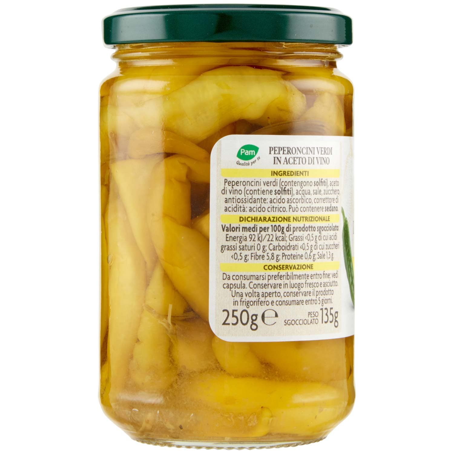PAM Qualità per te Peperoncini verdi in aceto di vino 250 g – immagine 4