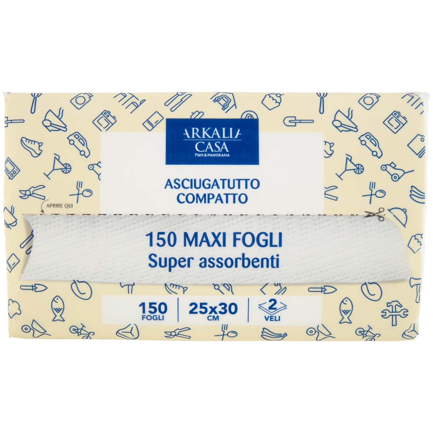 ARKALIA CASA Asciugatutto Compatto 2 Veli Maxi Fogli 150 pz – immagine 3