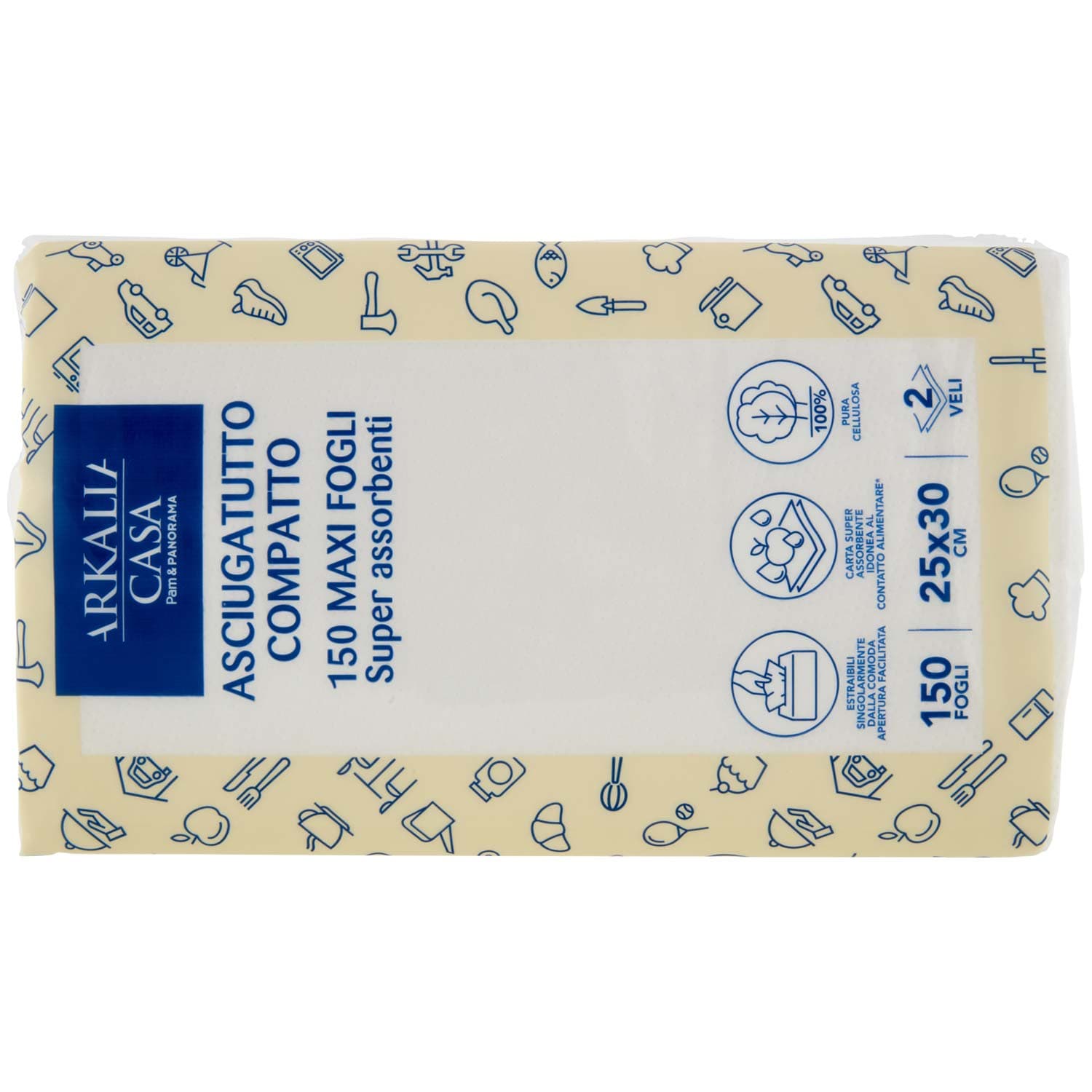 ARKALIA CASA Asciugatutto Compatto 2 Veli Maxi Fogli 150 pz – immagine 5